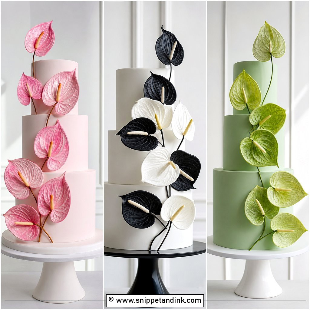 20 Anthurium Wedding Cake Ideas for Bold Floral Style
