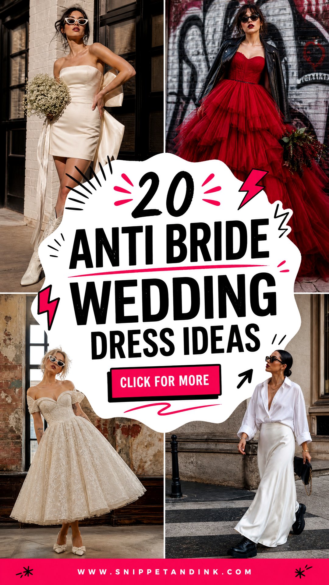 20 Anti Bride Wedding Dress Ideas for Rule-Breaking Brides - 20 Anti Bride Wedding Dress Ideas for Rule-Breaking Brides
