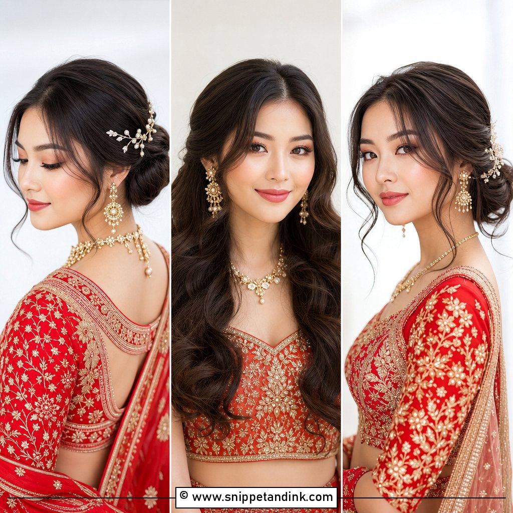 20 Asian Bride Hair Ideas for Graceful Wedding Style