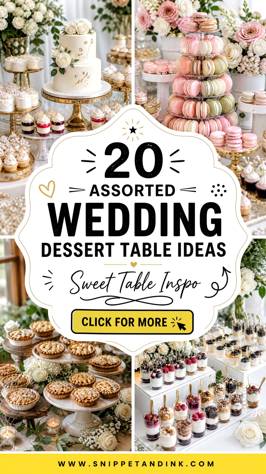 20 Assorted Wedding Dessert Table Ideas Guests Will Love - 20 Assorted Wedding Dessert Table Ideas Guests Will Love