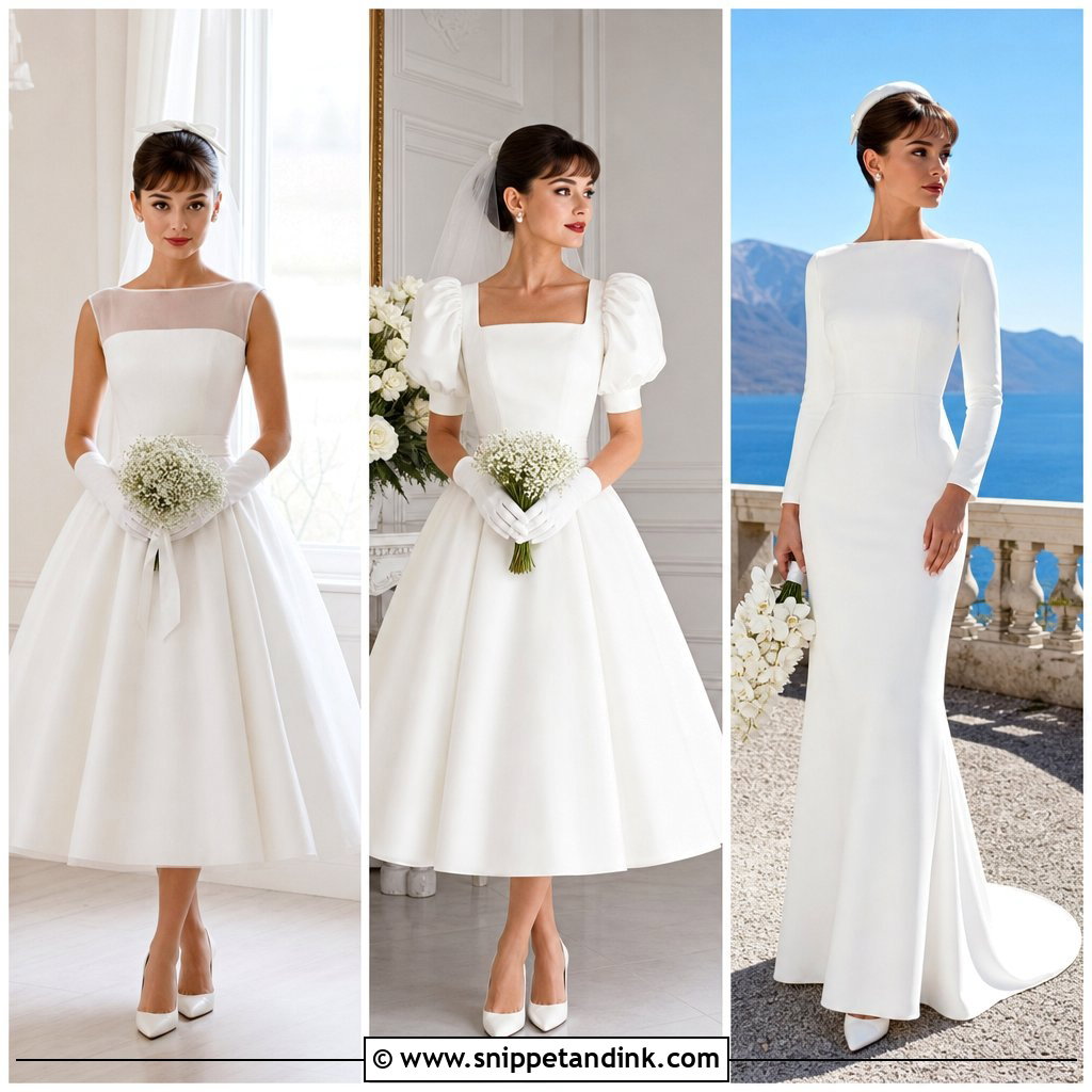 20 Audrey Hepburn Wedding Dress Inspiration Ideas for Brides
