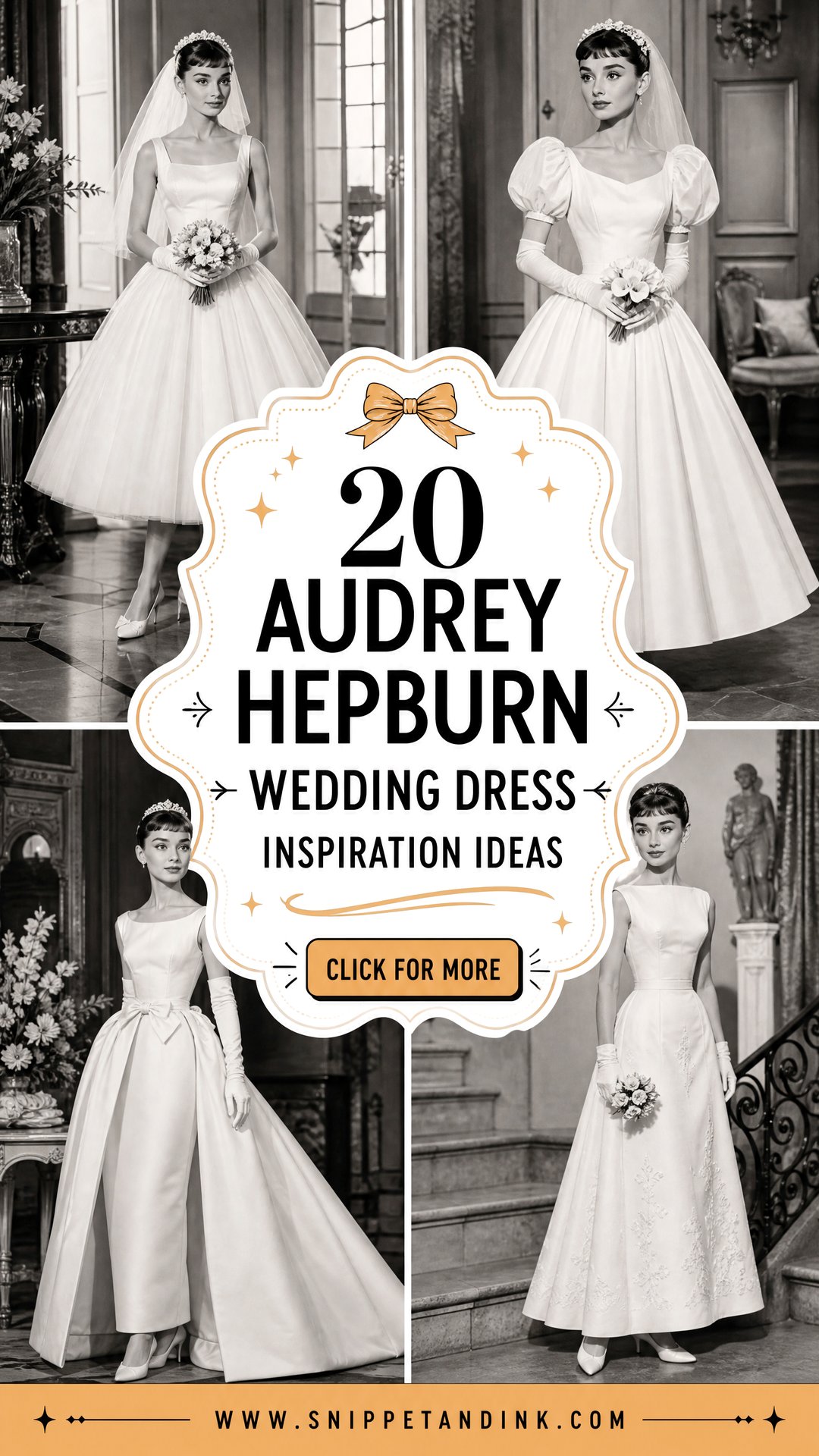 20 Audrey Hepburn Wedding Dress Inspiration Ideas for Brides - 20 Audrey Hepburn Wedding Dress Inspiration Ideas for Brides