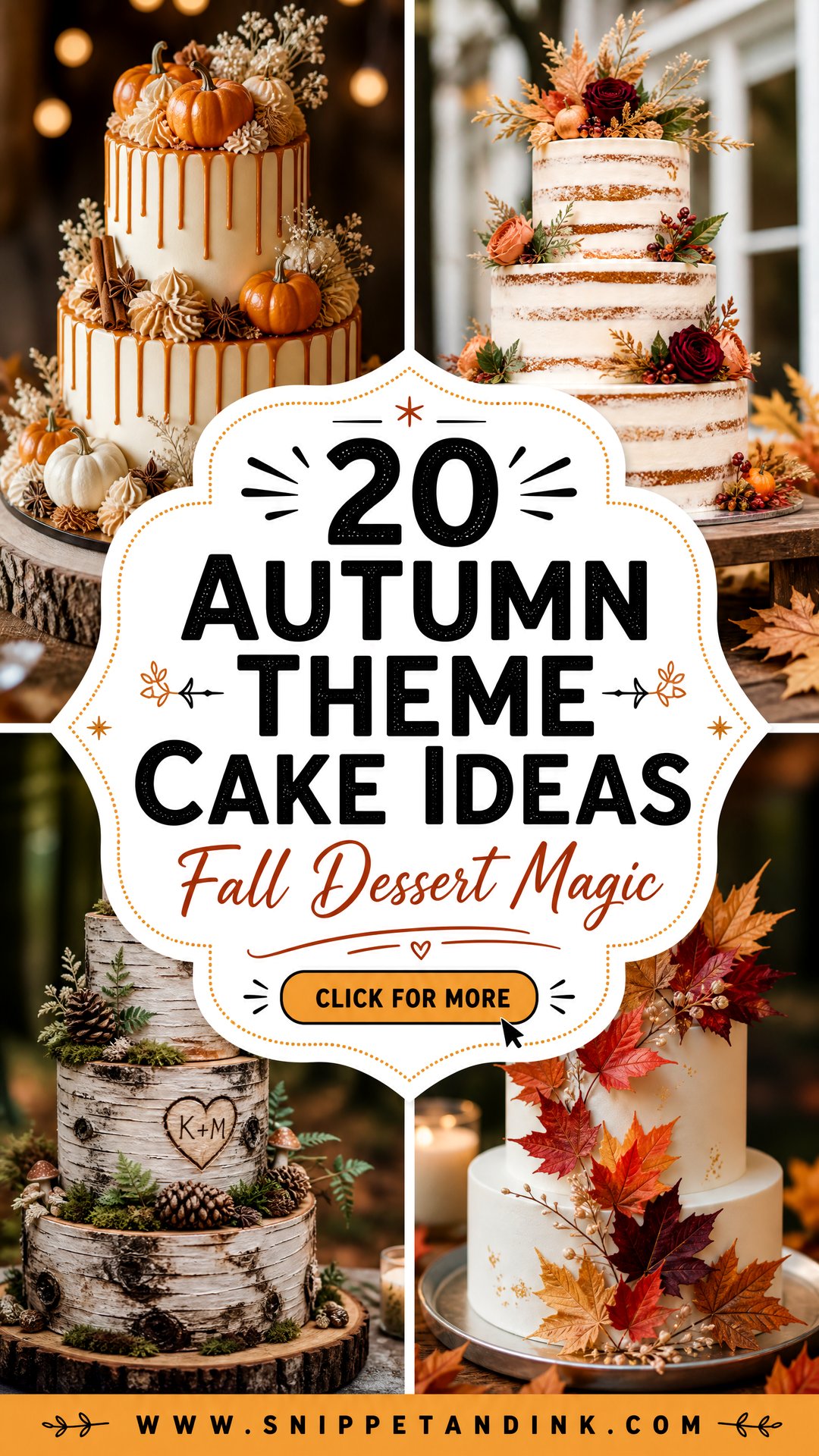 20 Autumn Theme Cake Ideas for Wedding Dessert Tables - 20 Autumn Theme Cake Ideas for Wedding Dessert Tables