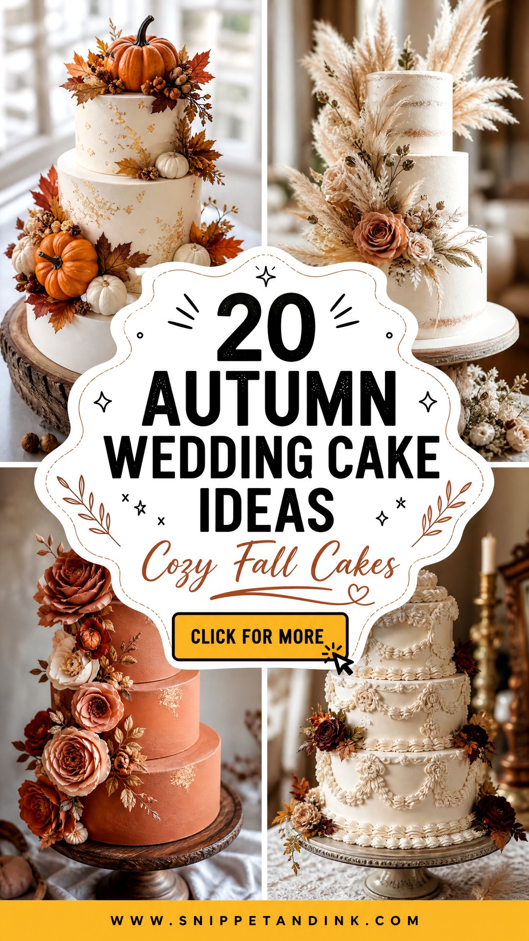 20 Autumn Wedding Cake Ideas for Cozy Fall Celebrations - 20 Autumn Wedding Cake Ideas for Cozy Fall Celebrations