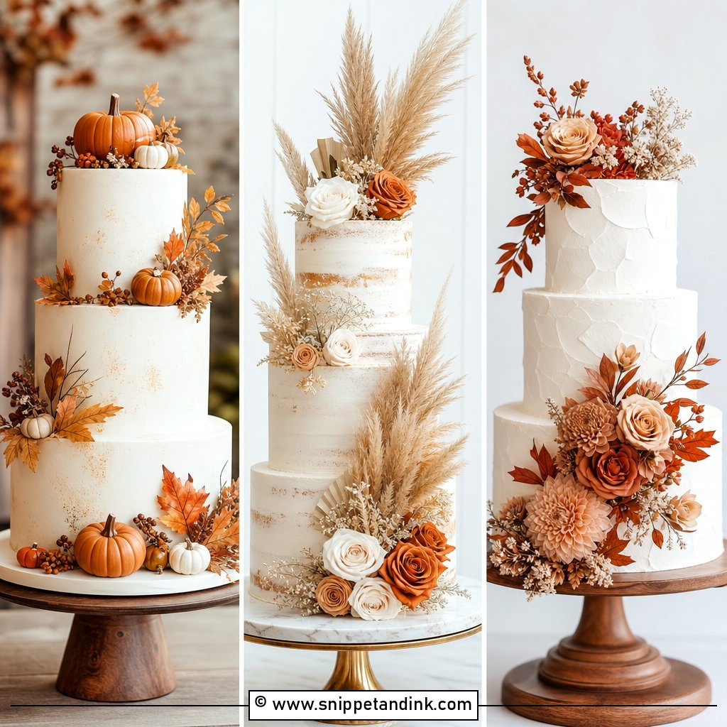 20 Autumn Wedding Cake Ideas for Cozy Fall Celebrations