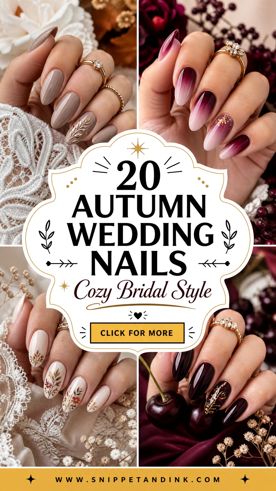 20 Autumn Wedding Nails for Cozy Seasonal Bridal Style - 20 Autumn Wedding Nails for Cozy Seasonal Bridal Style