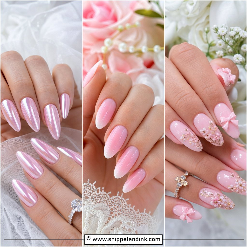 20 Baby Pink Wedding Nails for Romantic Bridal Style
