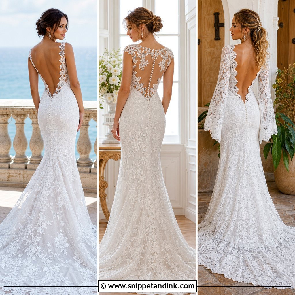 20 Backless Lace Wedding Dress Ideas for Romantic Brides