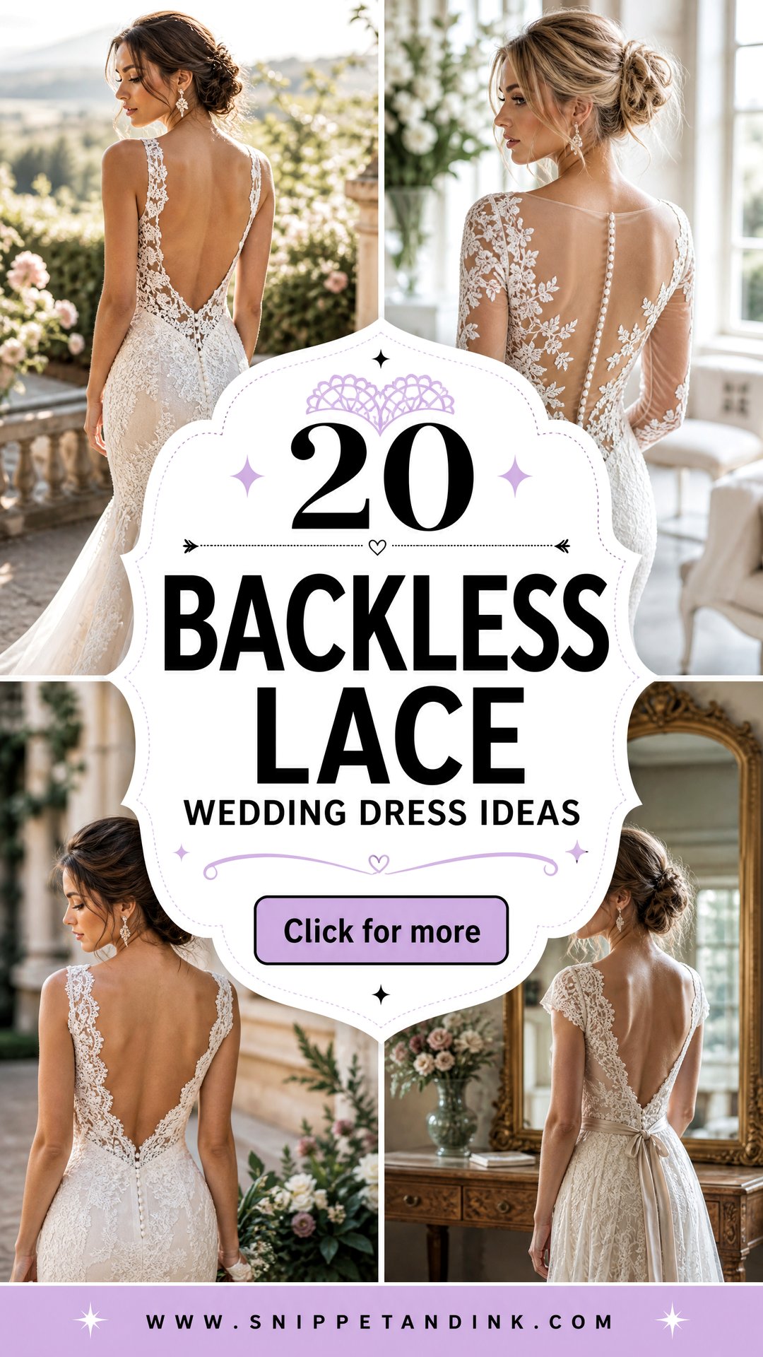 20 Backless Lace Wedding Dress Ideas for Romantic Brides - 20 Backless Lace Wedding Dress Ideas for Romantic Brides