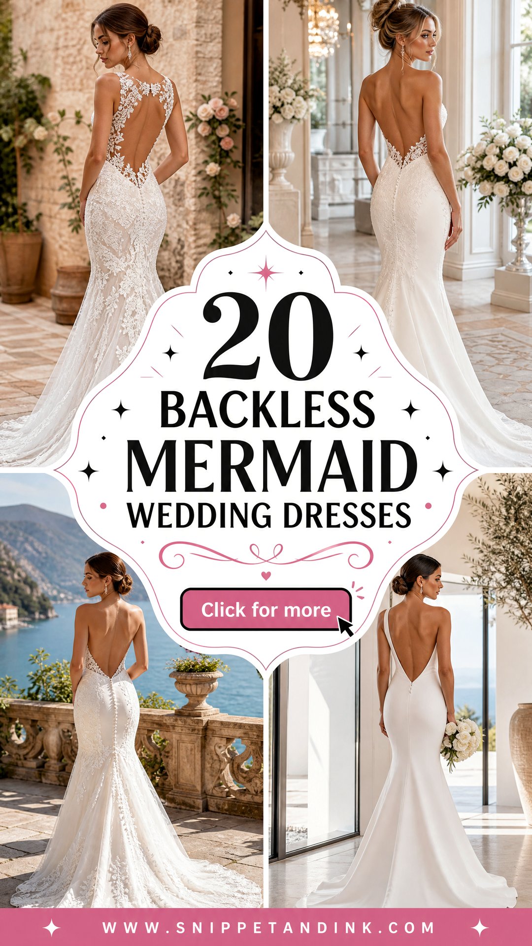 20 Backless Mermaid Wedding Dresses for Glamorous Brides - 20 Backless Mermaid Wedding Dresses for Glamorous Brides