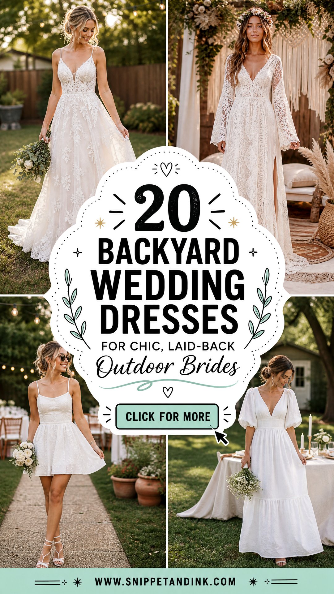 20 Backyard Wedding Dresses for Chic Laid-Back Outdoor Brides - 20 Backyard Wedding Dresses for Chic, Laid-Back Outdoor Brides