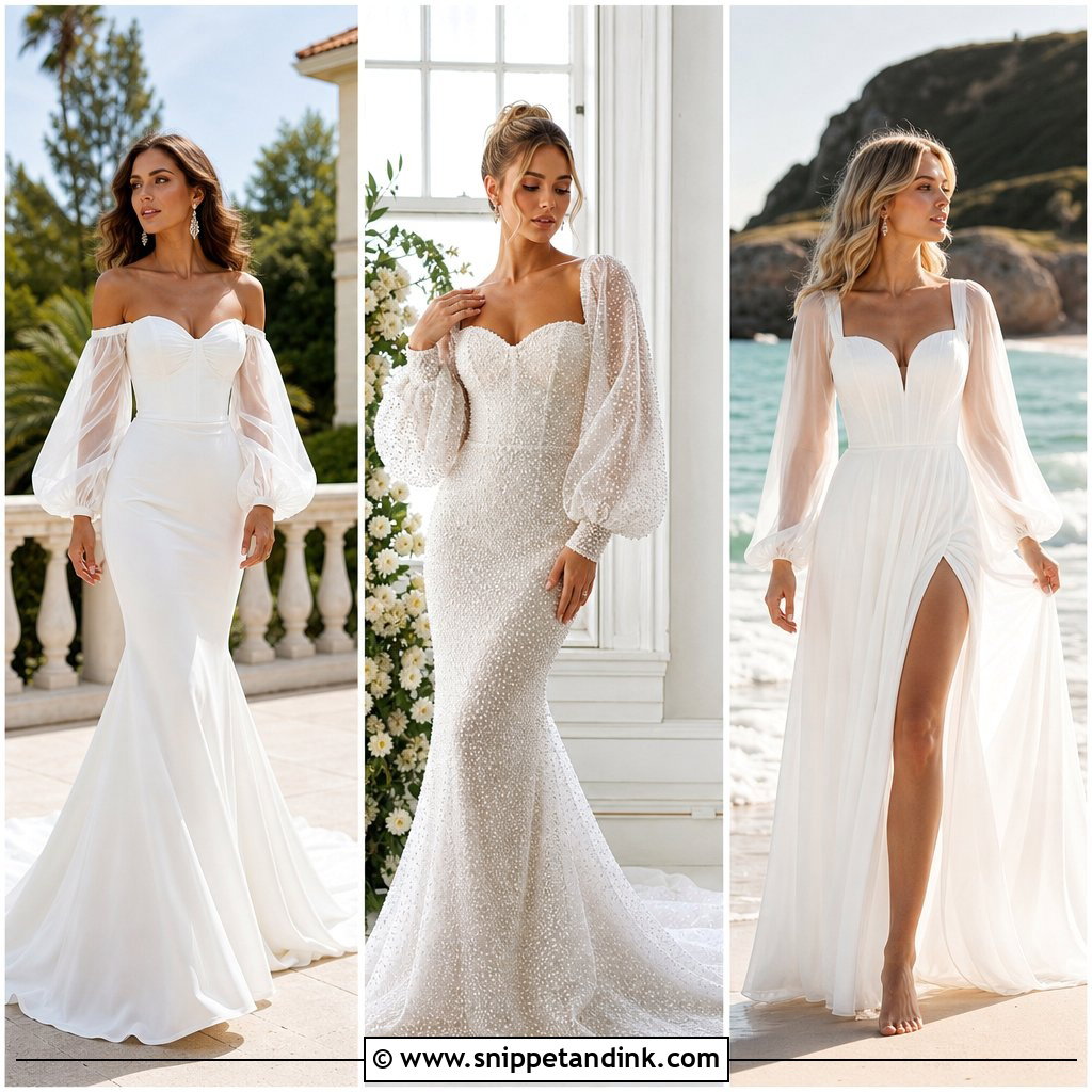 20 Balloon Sleeve Wedding Dress Ideas for Romantic Brides