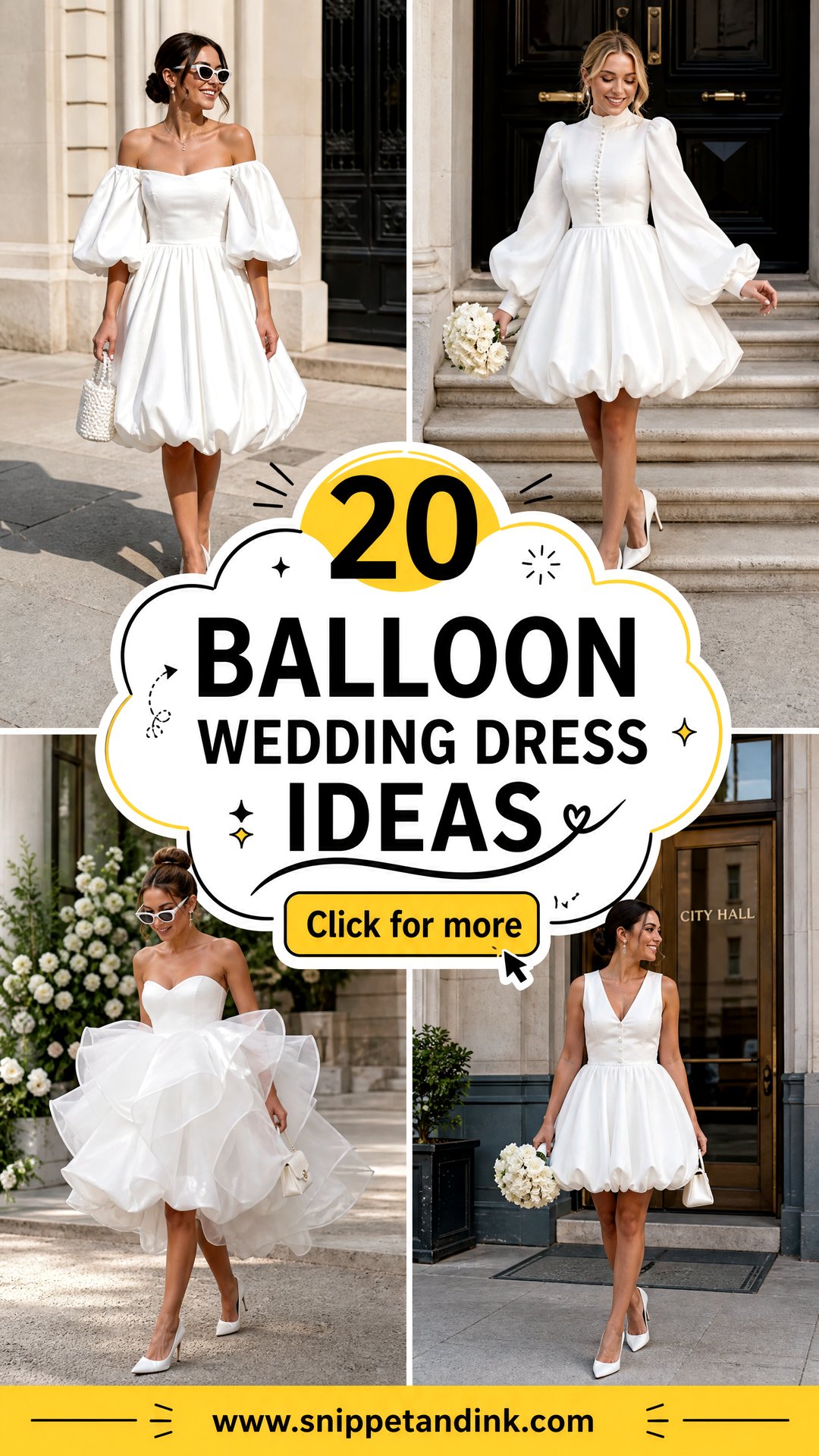 20 Balloon Wedding Dress Ideas for a Playful Bridal Look - 20 Balloon Wedding Dress Ideas for a Playful Bridal Look