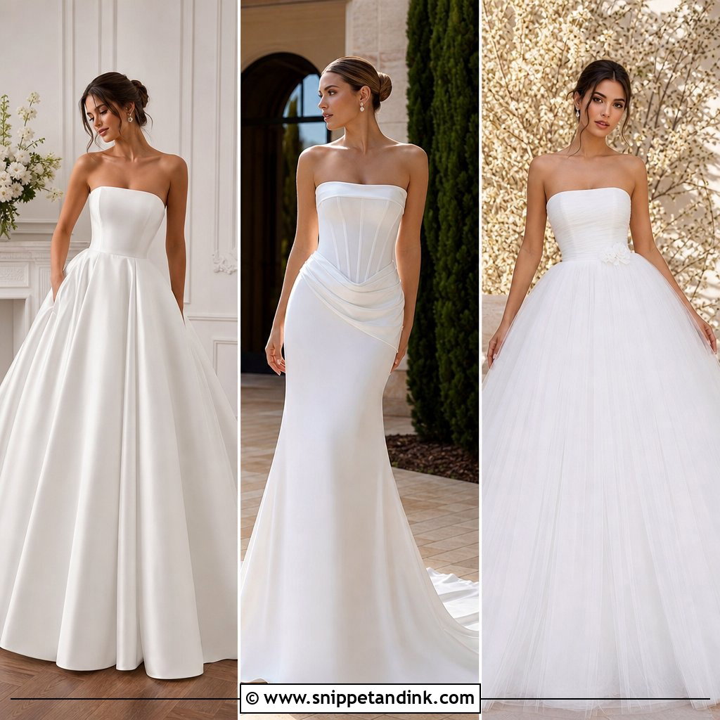 20 Bandeau Wedding Dress Ideas for Chic Modern Brides Today