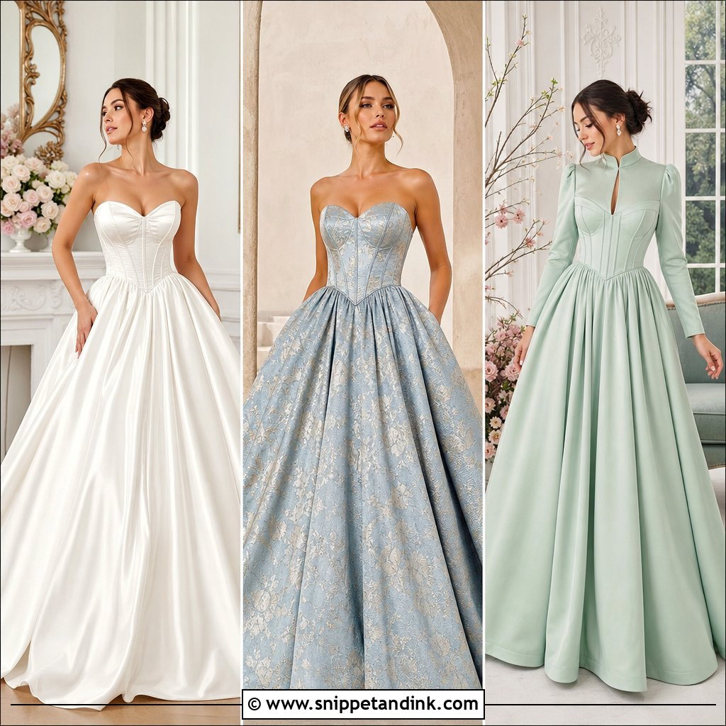 20 Basque Gown Styles for Elegant, Sculpted Bridal Looks