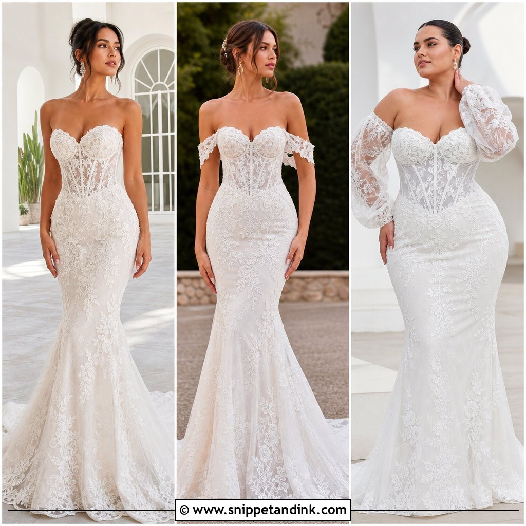 20 Basque Waist Lace Wedding Dress Ideas for Romantic Brides