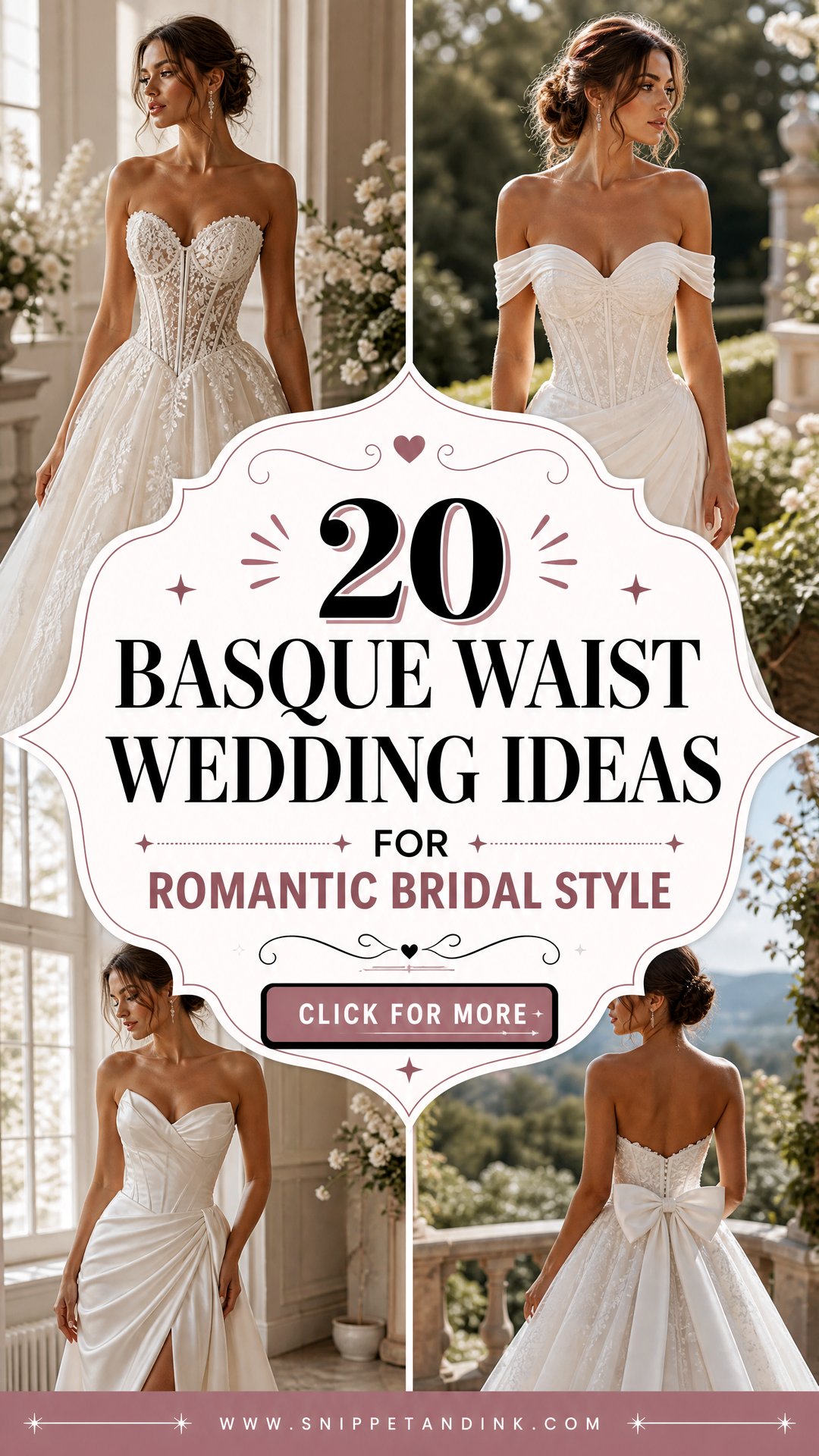 20 Basque Waist Wedding Ideas for Romantic Bridal Style - 20 Basque Waist Wedding Ideas for Romantic Bridal Style