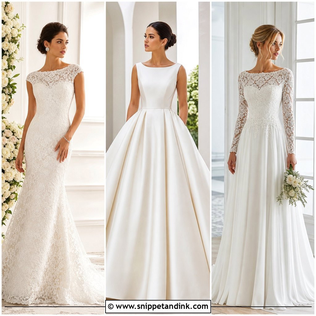 20 Bateau Neckline Wedding Dress Ideas for Timeless Bridal Style