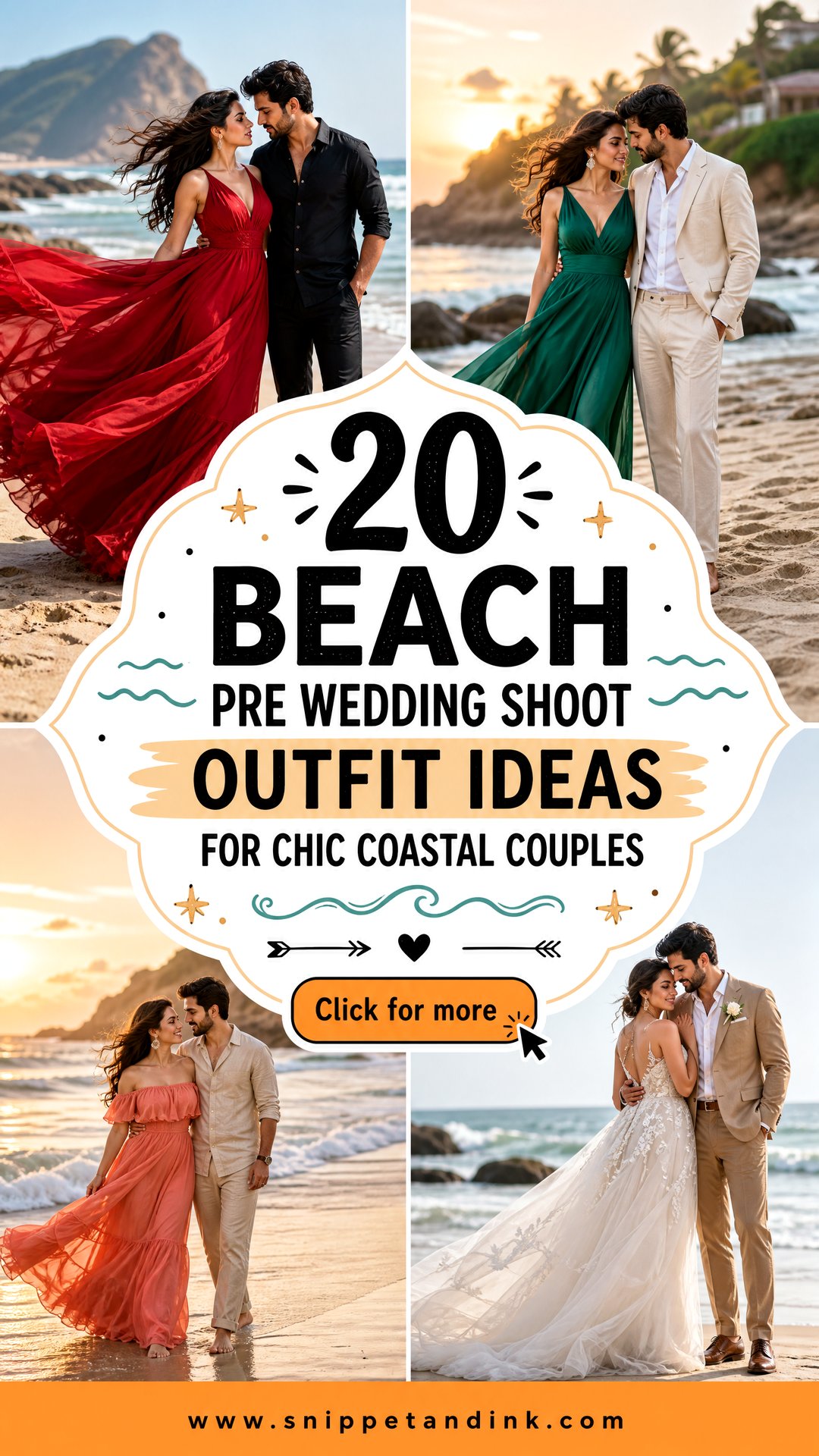 20 Beach Pre Wedding Shoot Outfit Ideas for Chic Coastal Couples - 20 Beach Pre Wedding Shoot Outfit Ideas for Chic Coastal Couples