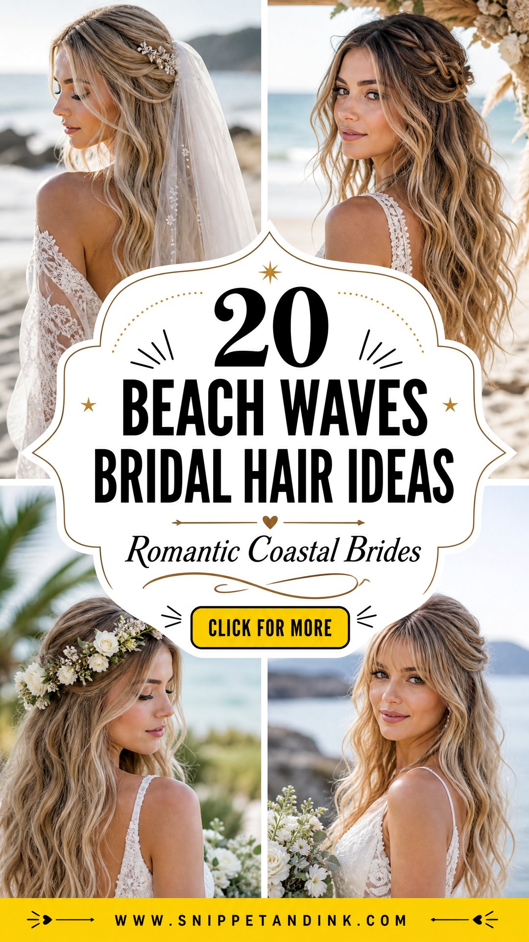 20 Beach Waves Bridal Hair Ideas for Romantic Coastal Brides - 20 Beach Waves Bridal Hair Ideas for Romantic Coastal Brides