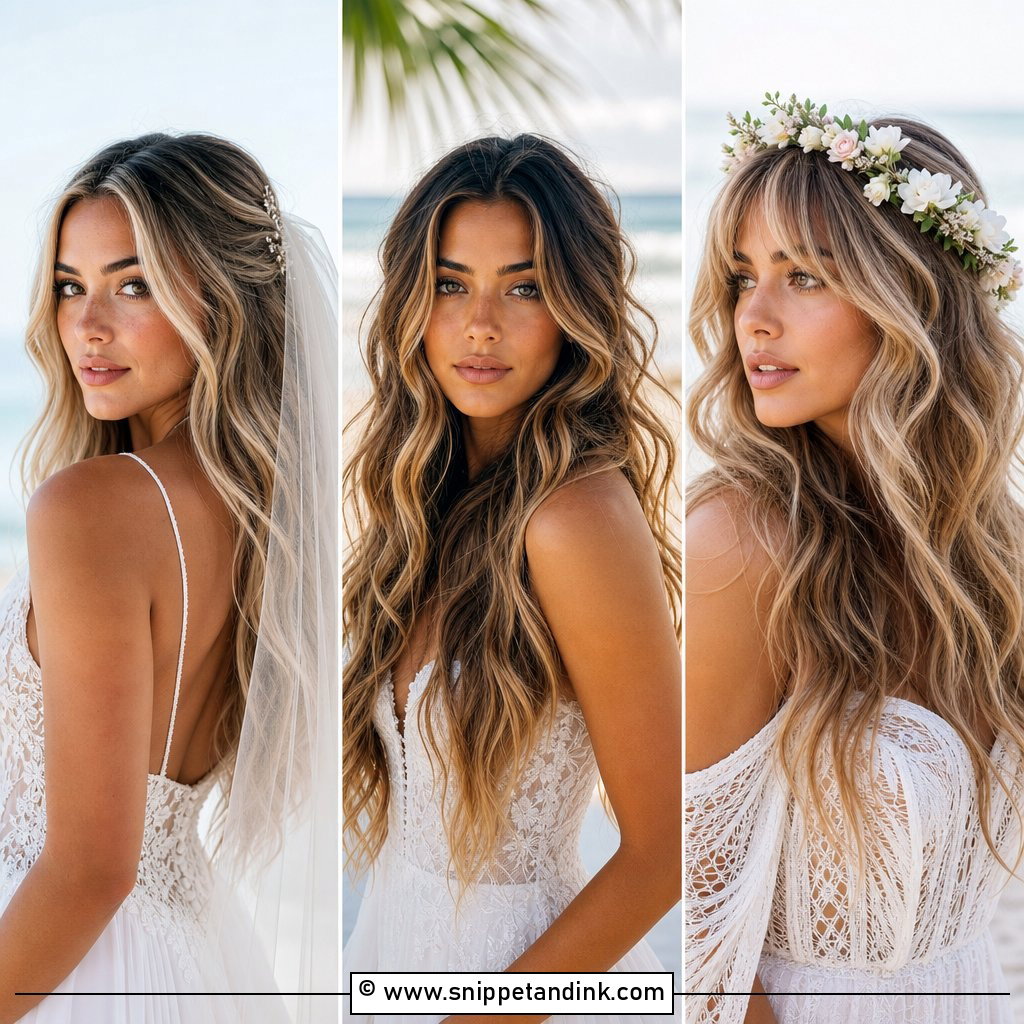 20 Beach Waves Bridal Hair Ideas for Romantic Coastal Brides
