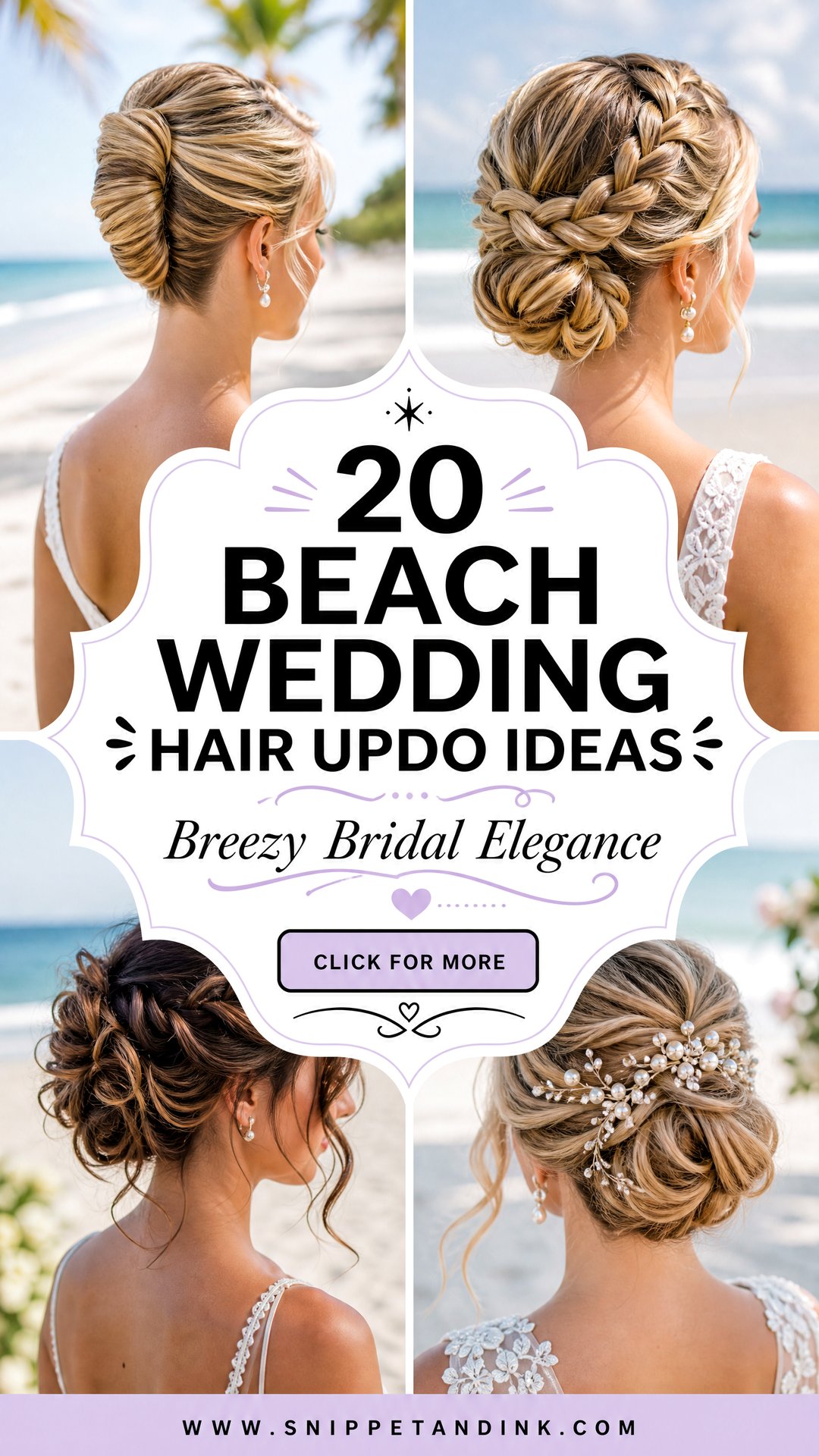20 Beach Wedding Hair Updo Ideas for Breezy Bridal Elegance - 20 Beach Wedding Hair Updo Ideas for Breezy Bridal Elegance