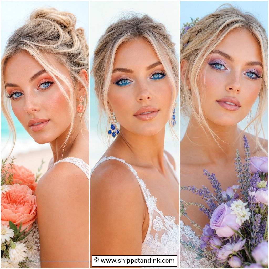 20 Beach Wedding Makeup for Blue Eyes to Brighten Your Look
