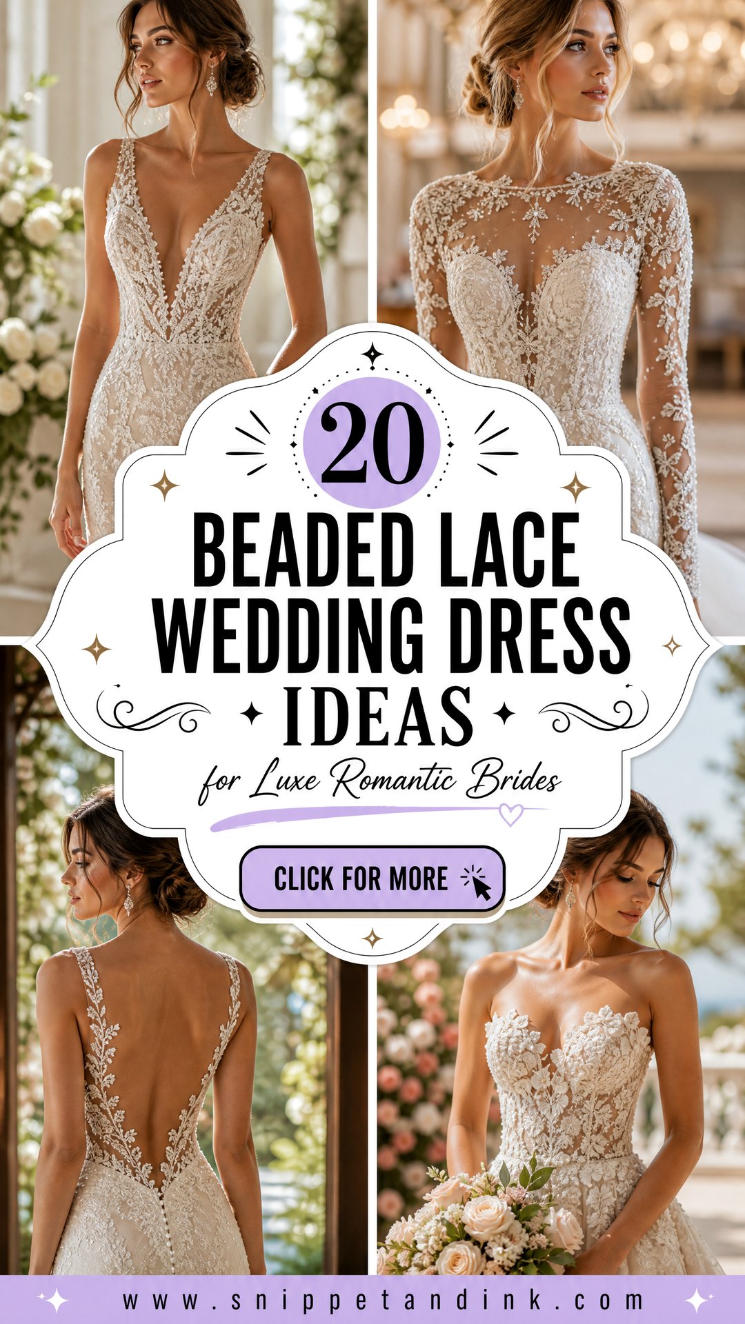 20 Beaded Lace Wedding Dress Ideas for Luxe Romantic Brides - 20 Beaded Lace Wedding Dress Ideas for Luxe Romantic Brides