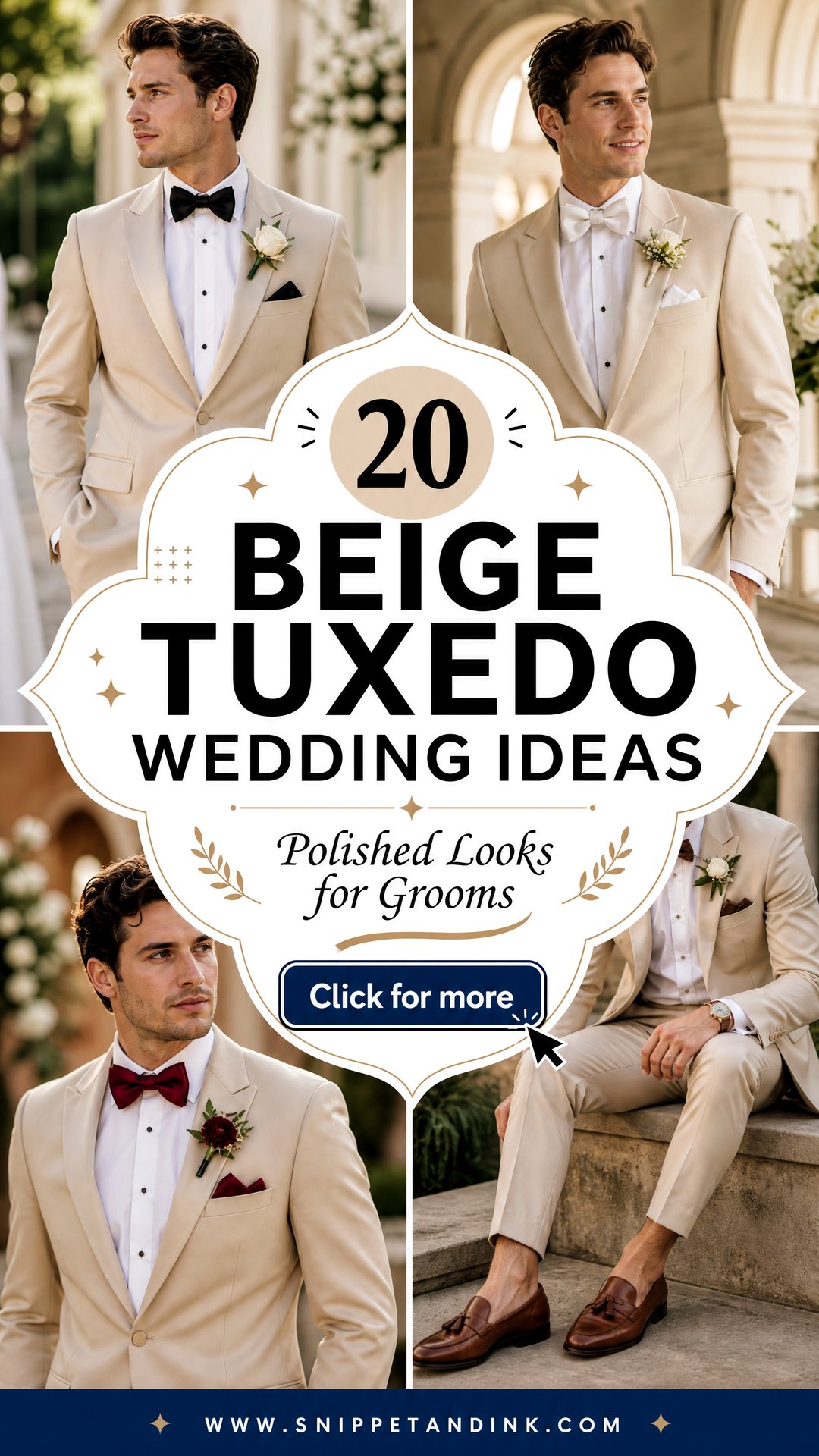 20 Beige Tuxedo Wedding Ideas Polished Looks for Grooms - 20 Beige Tuxedo Wedding Ideas: Polished Looks for Grooms