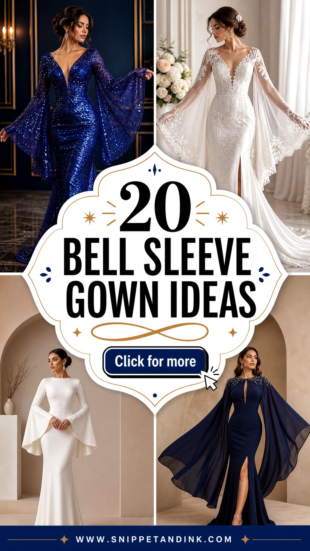 20 Bell Sleeve Gown Ideas Romantic Bridal Looks to Love - 20 Bell Sleeve Gown Ideas: Romantic Bridal Looks to Love