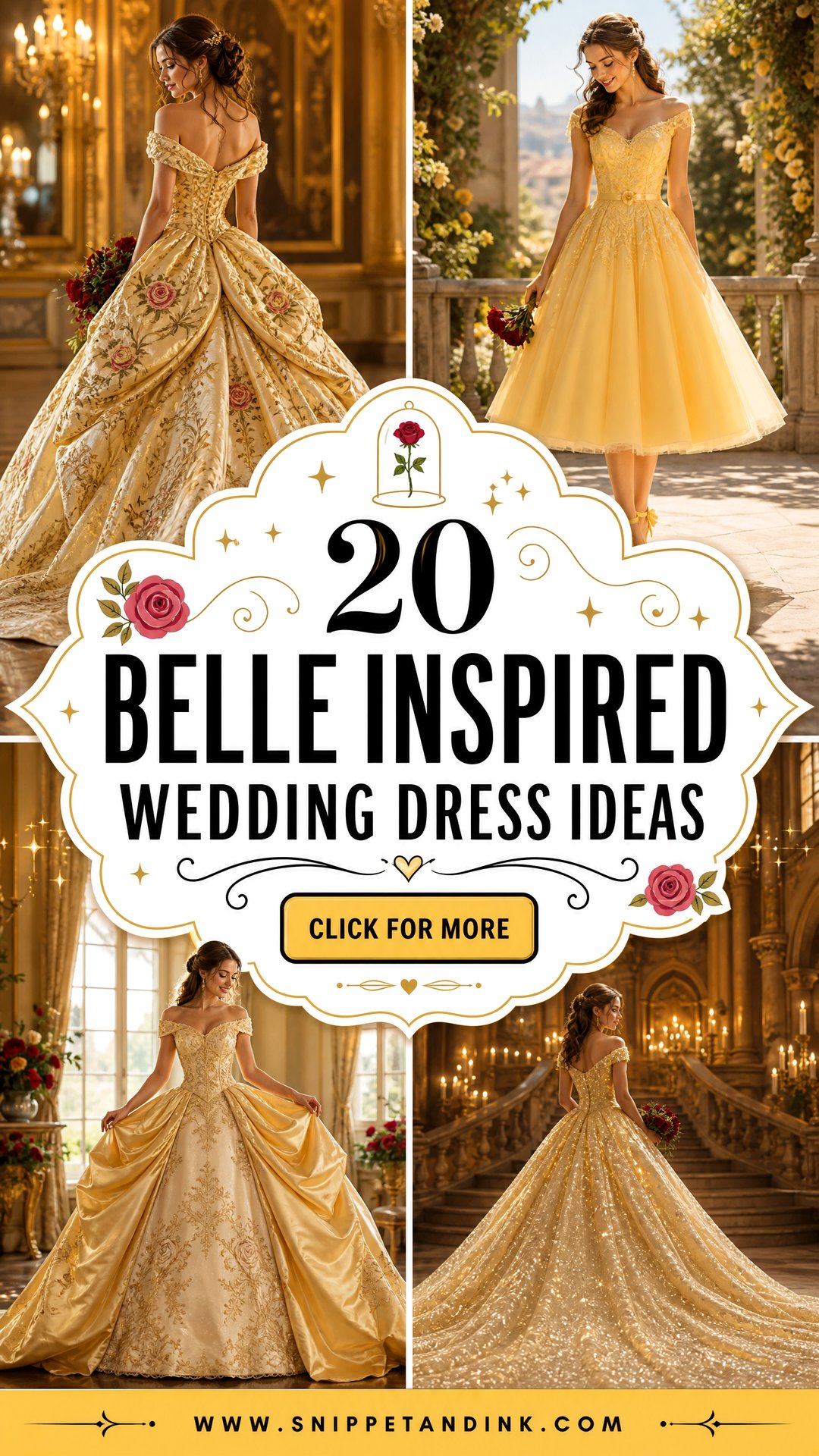 20 Belle Inspired Wedding Dress Ideas Fairytale Bridal Style - 20 Belle Inspired Wedding Dress Ideas: Fairytale Bridal Style