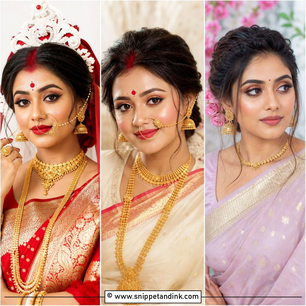 20 Bengali Bridal Wedding Makeup Ideas for Regal Beauty