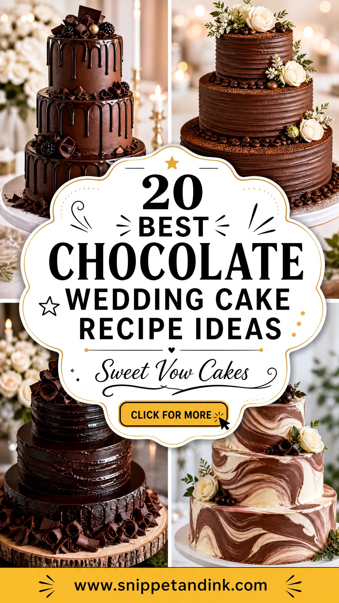 20 Best Chocolate Wedding Cake Recipe Ideas for Sweet Vows - 20 Best Chocolate Wedding Cake Recipe Ideas for Sweet Vows