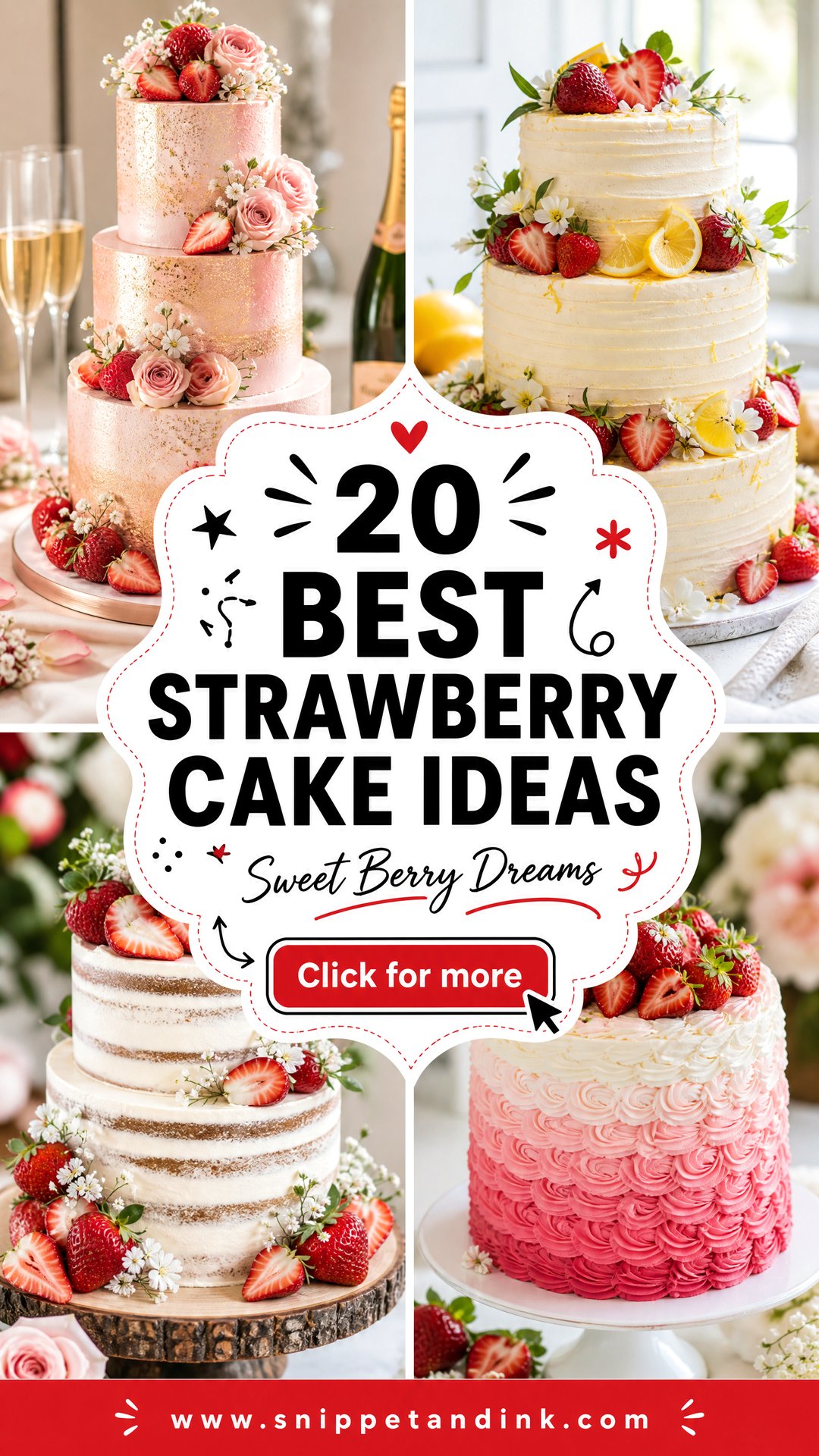 20 Best Strawberry Cake Ideas for Wedding Dessert Dreams - 20 Best Strawberry Cake Ideas for Wedding Dessert Dreams