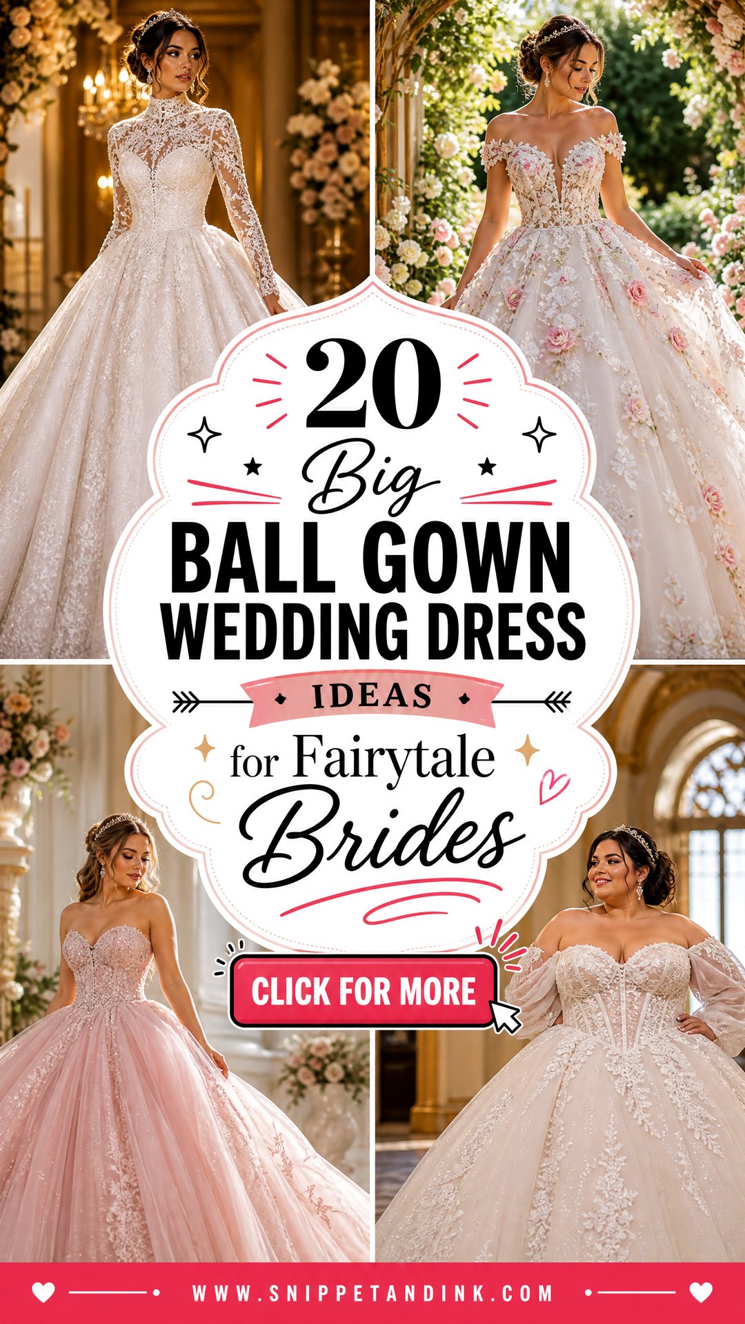 20 Big Ball Gown Wedding Dress Ideas for Fairytale Brides - 20 Big Ball Gown Wedding Dress Ideas for Fairytale Brides