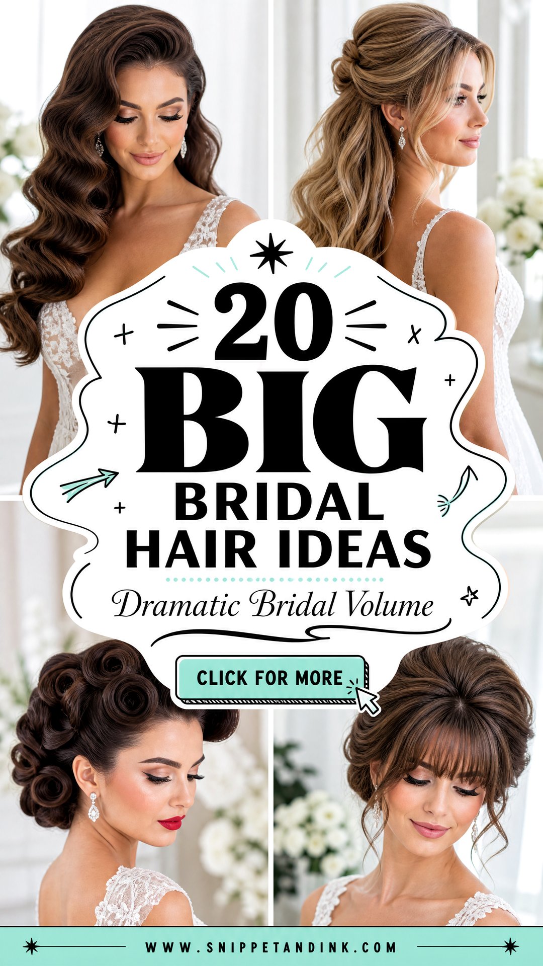 20 Big Bridal Hair Ideas for Dramatic Wedding Style - 20 Big Bridal Hair Ideas for Dramatic Wedding Style
