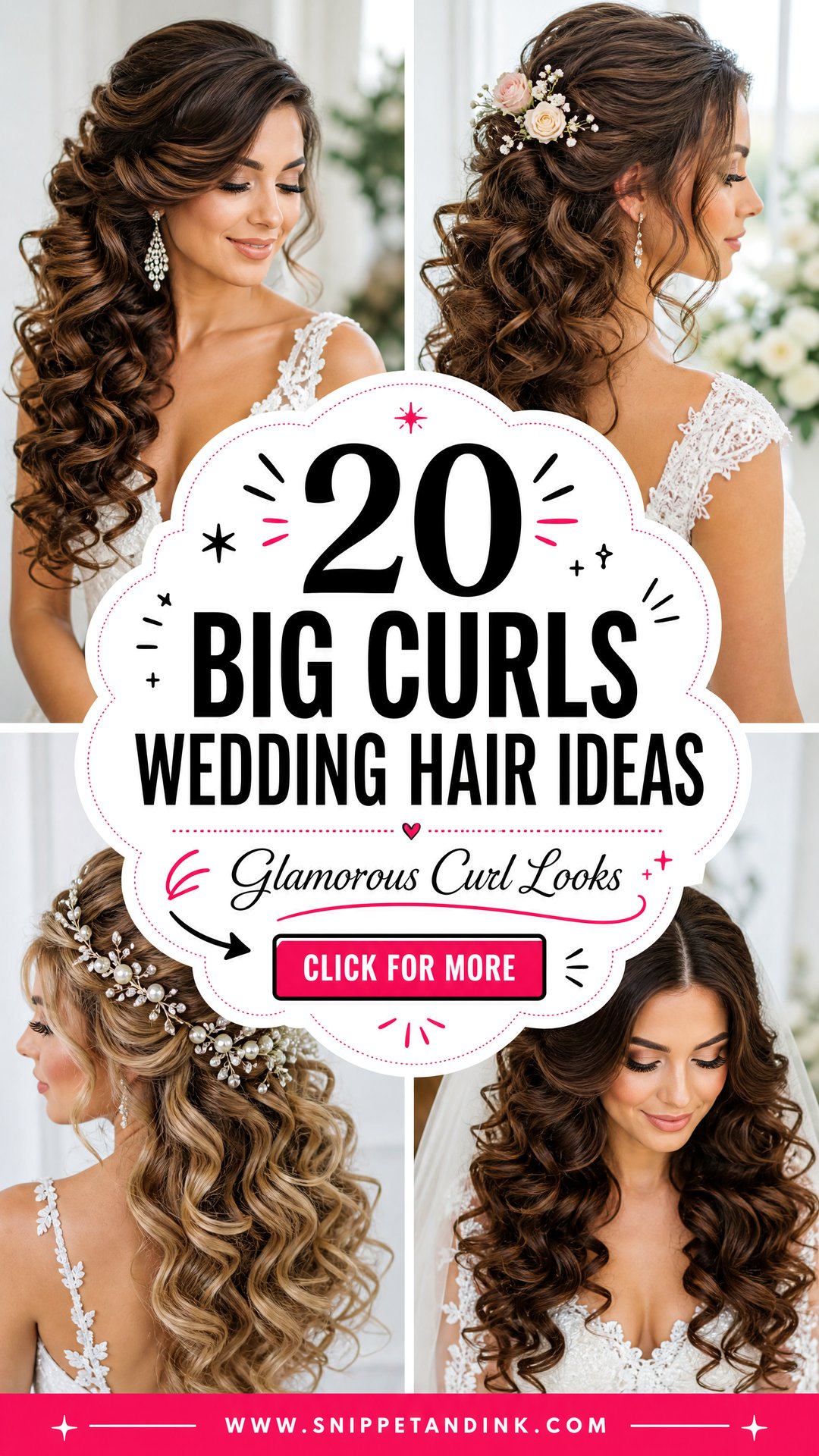 20 Big Curls Wedding Hair Ideas for Glamorous Brides - 20 Big Curls Wedding Hair Ideas for Glamorous Brides