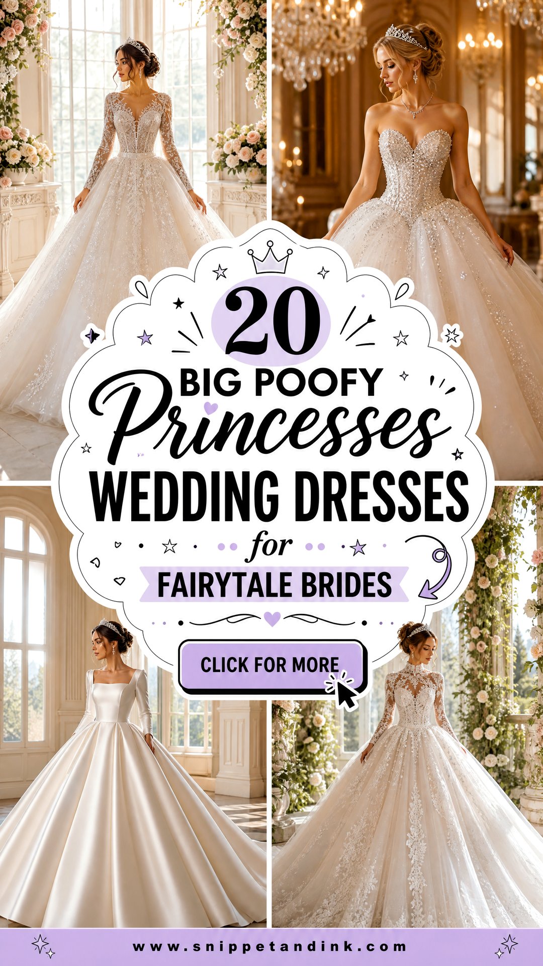 20 Big Poofy Princesses Wedding Dresses for Fairytale Brides - 20 Big Poofy Princesses Wedding Dresses for Fairytale Brides