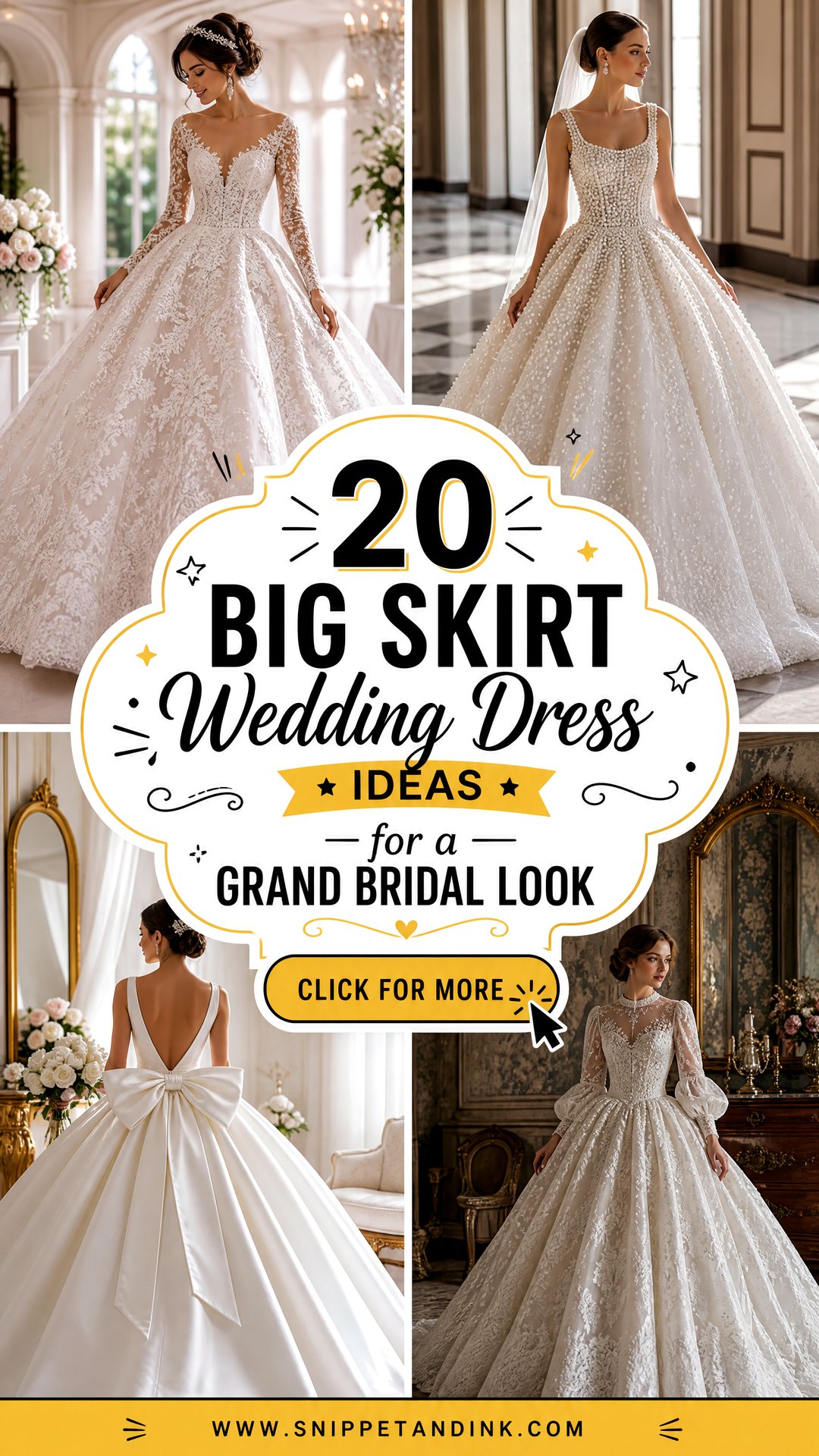 20 Big Skirt Wedding Dress Ideas for a Grand Bridal Look - 20 Big Skirt Wedding Dress Ideas for a Grand Bridal Look