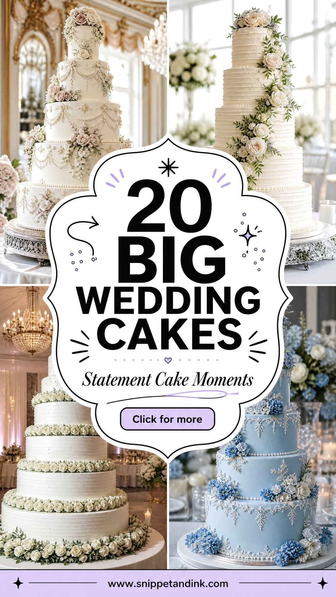 20 Big Wedding Cakes That Make a Stunning Statement - 20 Big Wedding Cakes That Make a Stunning Statement