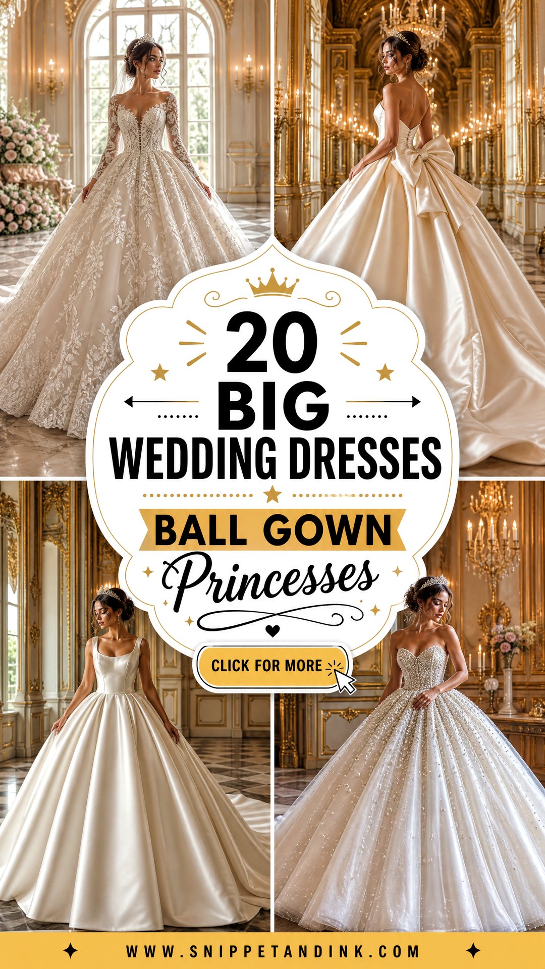 20 Big Wedding Dresses Ball Gown Princesses Regal Bridal Looks - 20 Big Wedding Dresses Ball Gown Princesses: Regal Bridal Looks