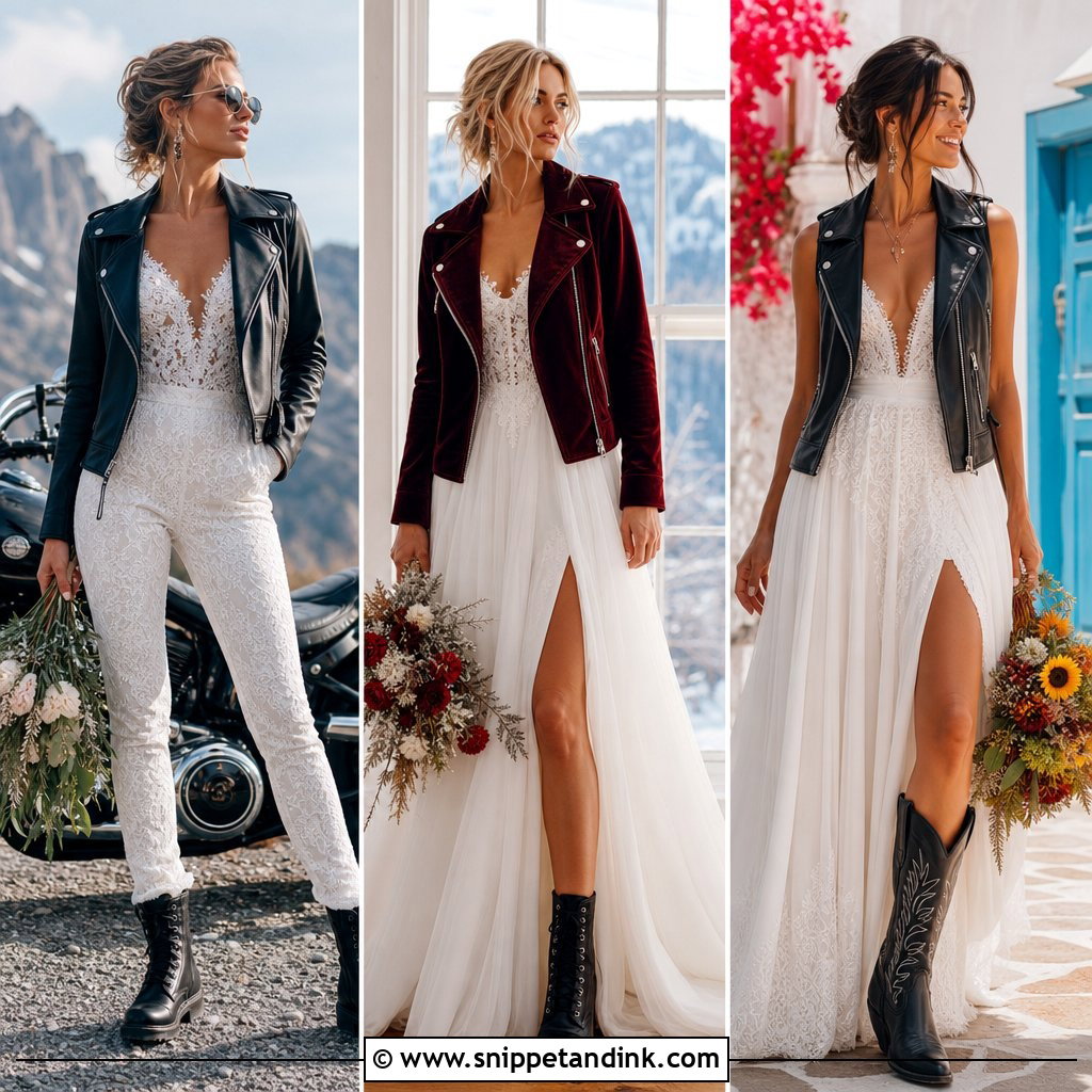 20 Biker Wedding Dress Ideas for Bold Rebellious Brides
