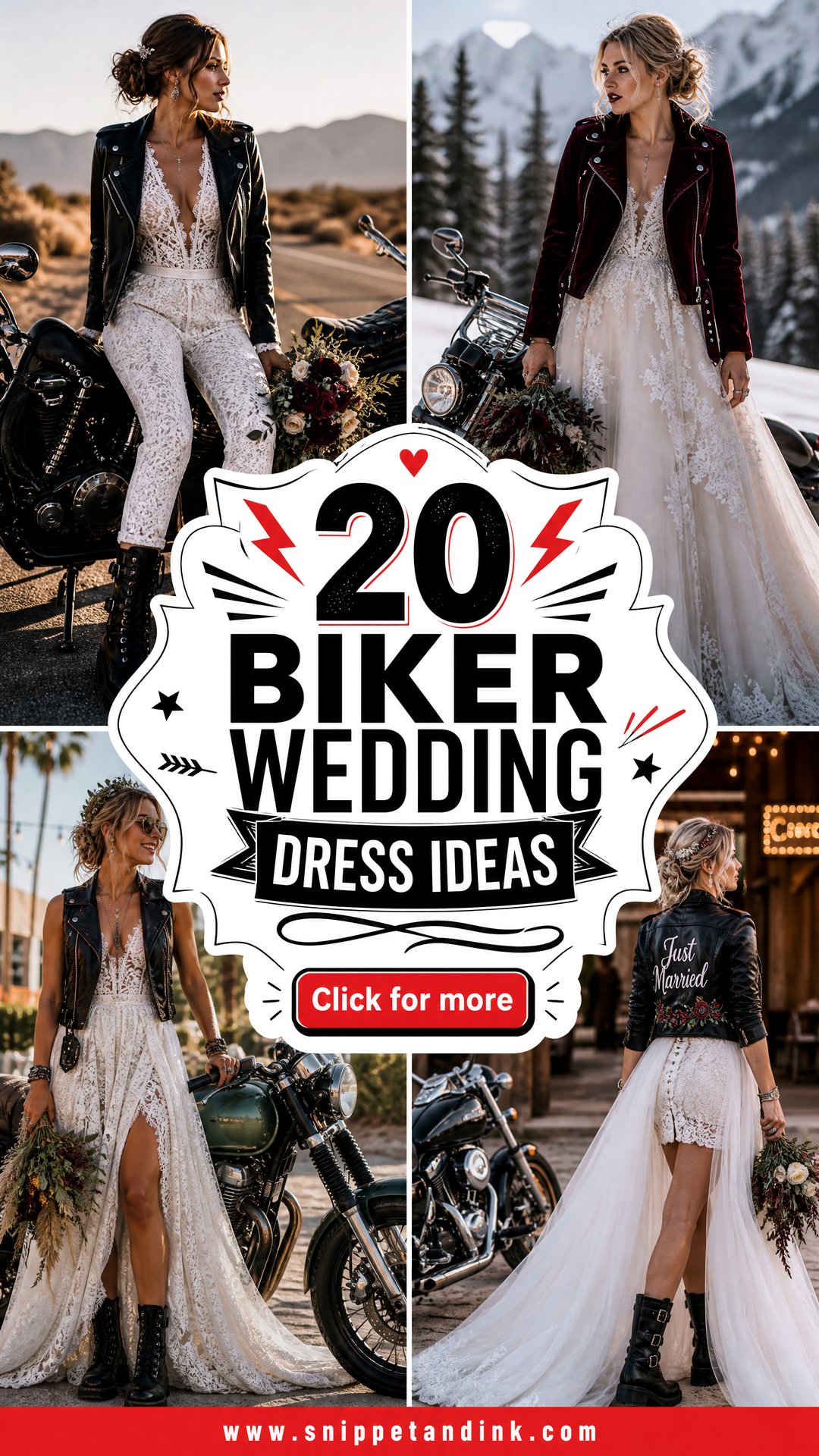 20 Biker Wedding Dress Ideas for Bold Rebellious Brides - 20 Biker Wedding Dress Ideas for Bold, Rebellious Brides