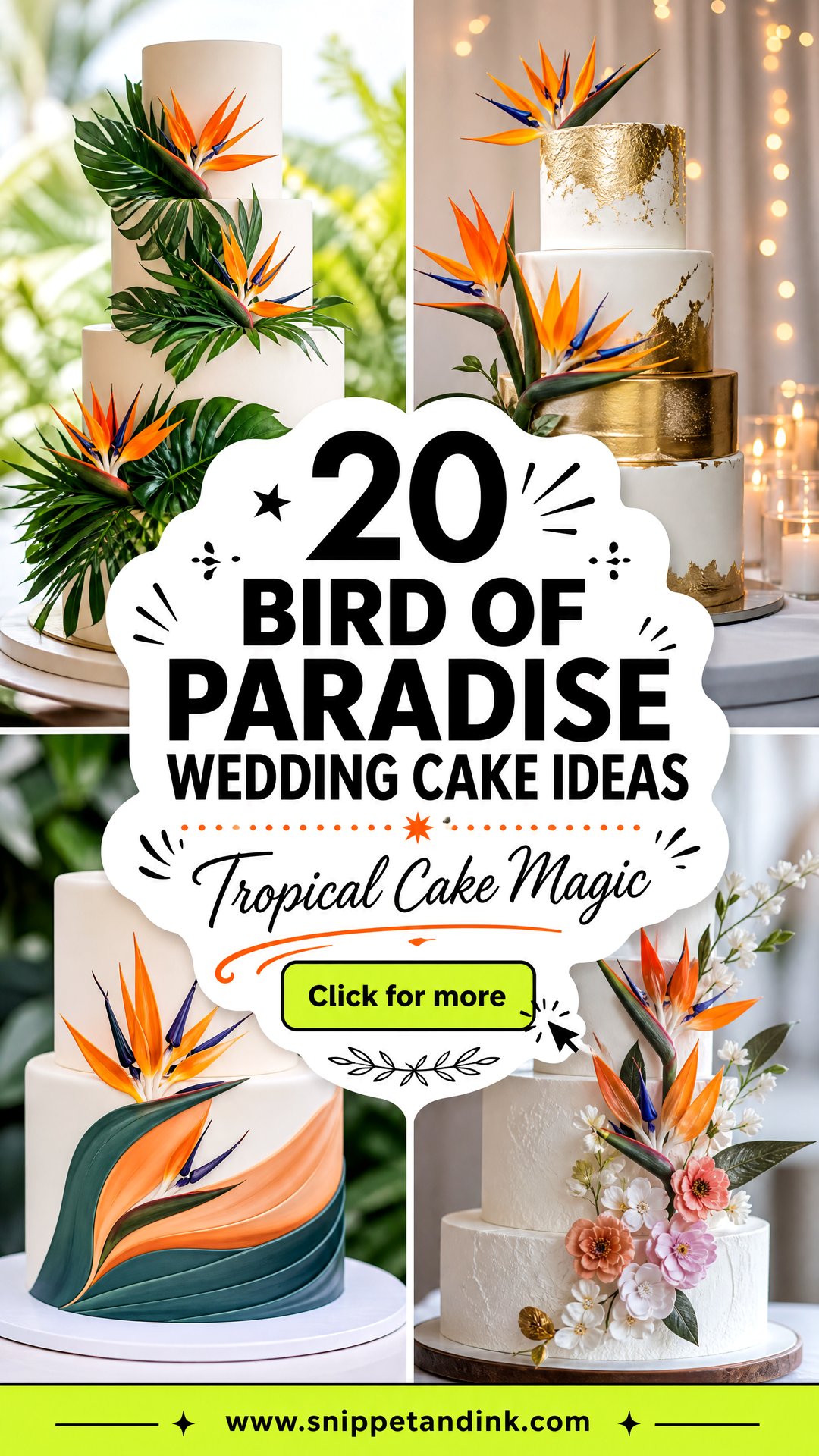 20 Bird of Paradise Wedding Cake Ideas for Tropical Brides - 20 Bird of Paradise Wedding Cake Ideas for Tropical Brides