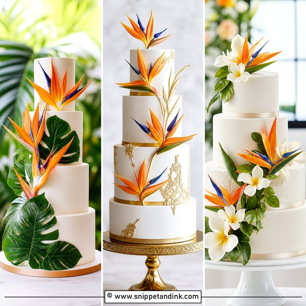 20 Bird of Paradise Wedding Cake Ideas for Tropical Brides
