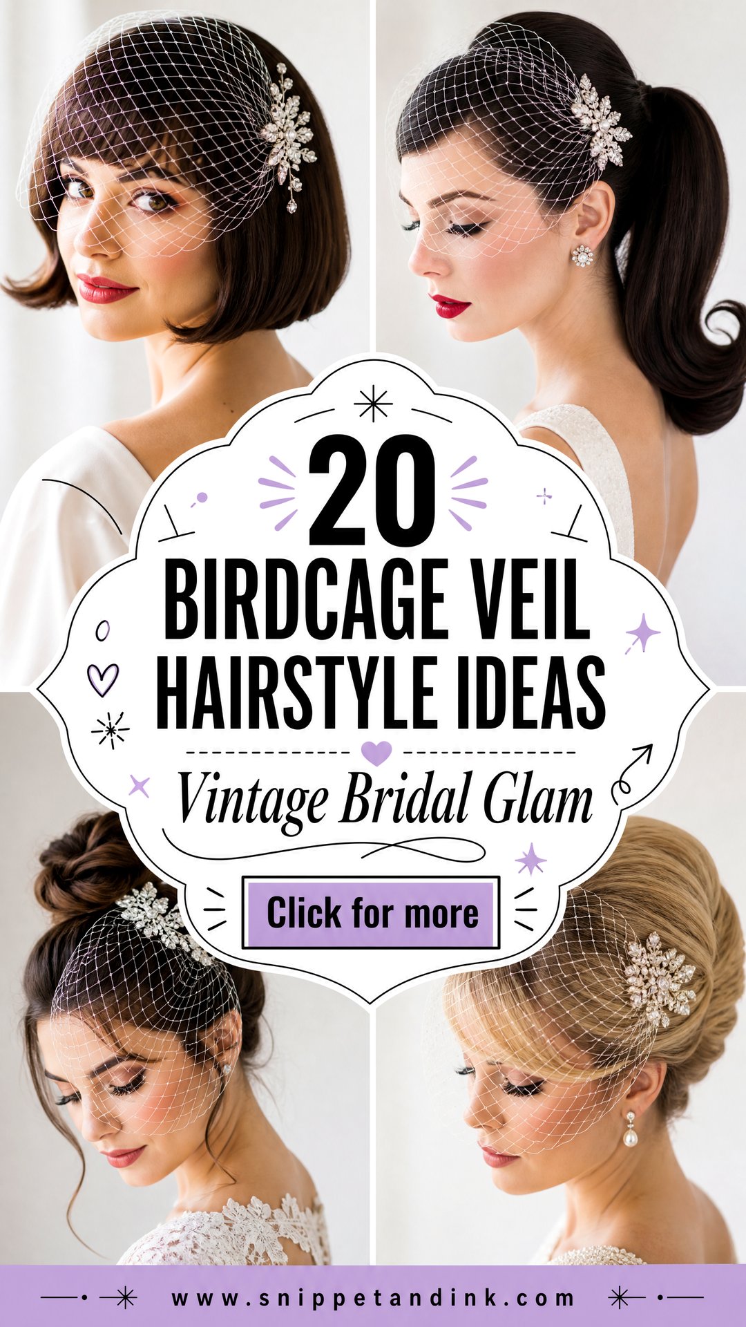 20 Birdcage Veil Hairstyle Ideas for Vintage-Inspired Brides - 20 Birdcage Veil Hairstyle Ideas for Vintage-Inspired Brides