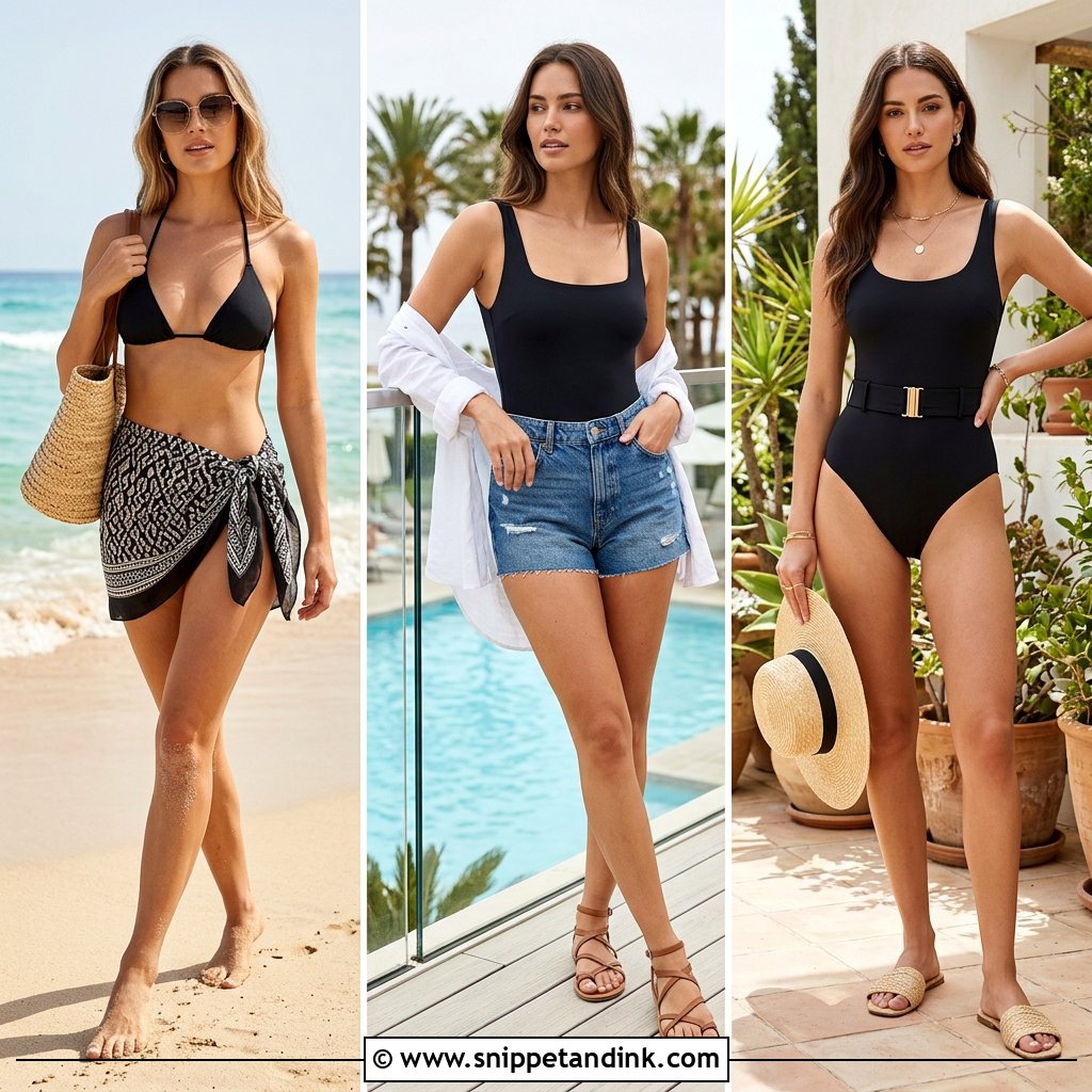 20 Black Bathing Suit Bachelorette Ideas for Poolside Chic
