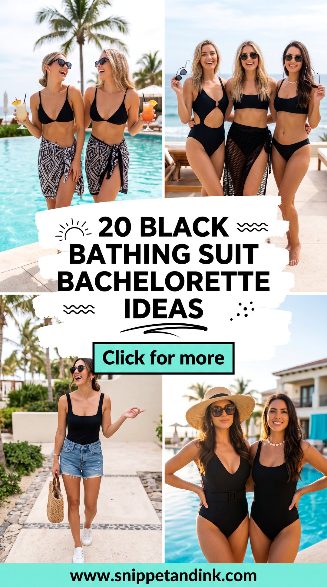 20 Black Bathing Suit Bachelorette Ideas for Poolside Chic - 20 Black Bathing Suit Bachelorette Ideas for Poolside Chic