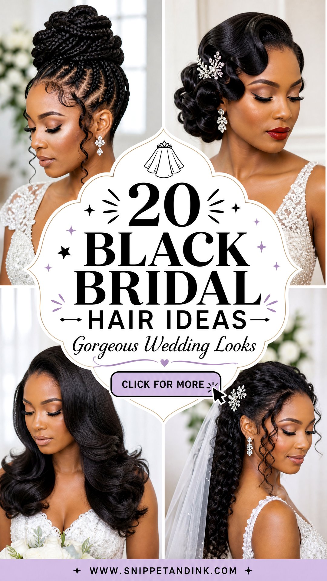 20 Black Bridal Hair Ideas for Gorgeous Wedding Looks Now - 20 Black Bridal Hair Ideas for Gorgeous Wedding Looks Now