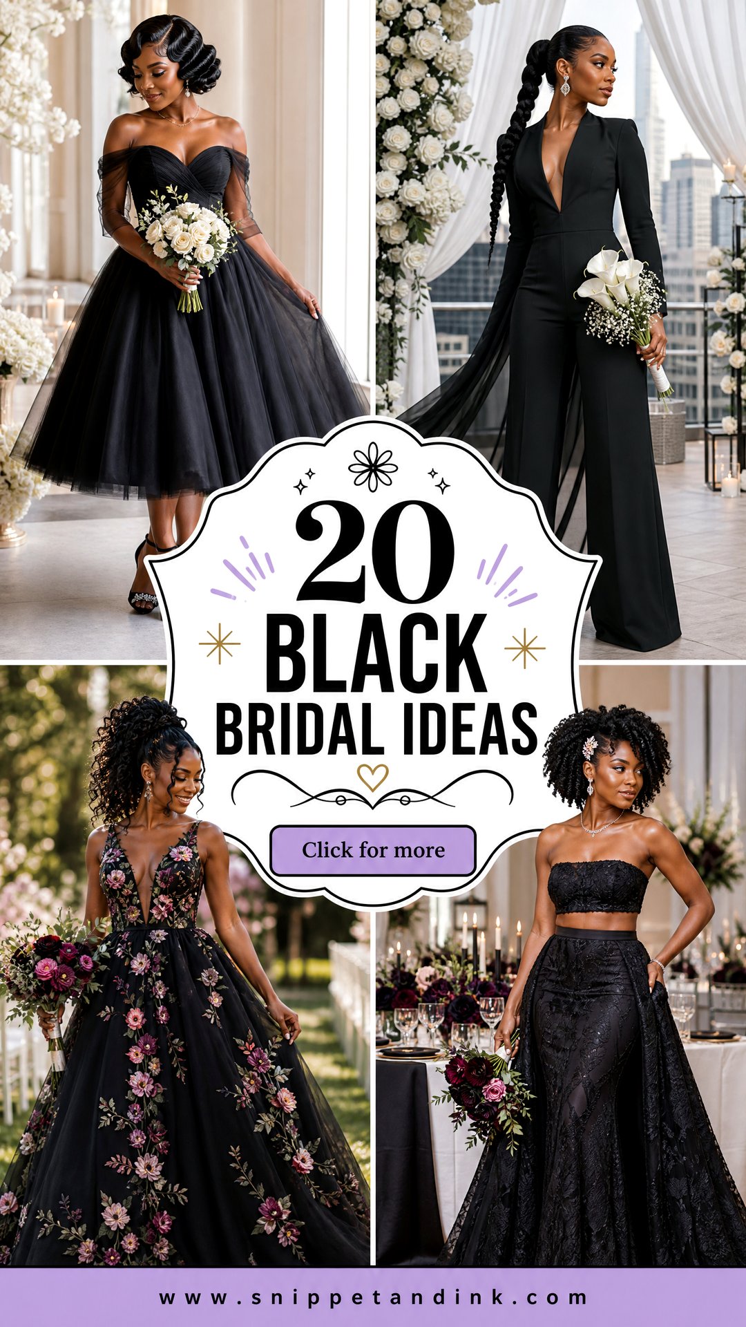 20 Black Bridal Ideas for a Chic and Unforgettable Wedding - 20 Black Bridal Ideas for a Chic and Unforgettable Wedding